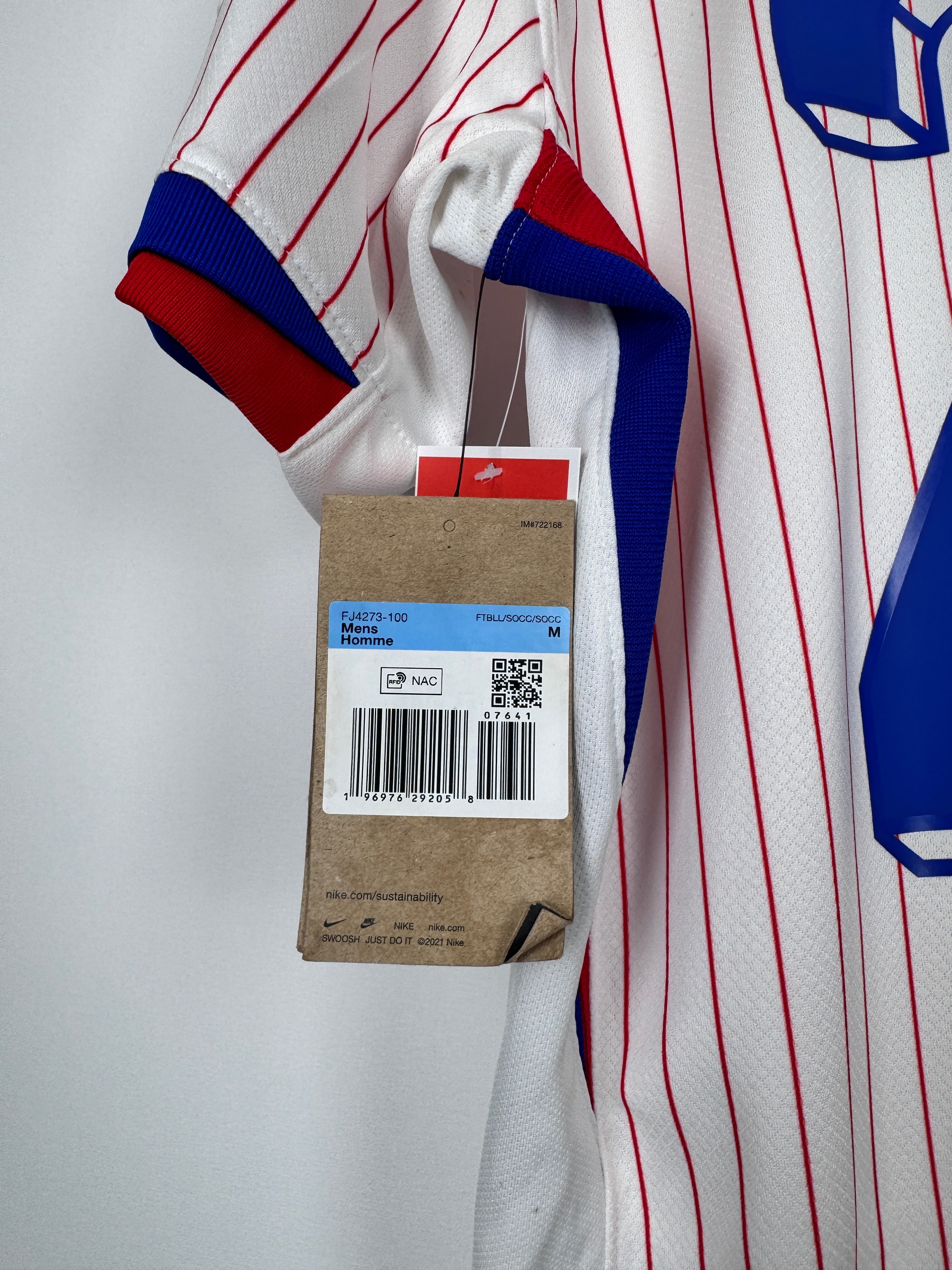 MAILLOT DE FOOTBALL ÉQUIPE DE FRANCE 2024 EXTÉRIEUR NEUF AVEC ÉTIQUETTE - RAYAN CHERKI #25 (M)