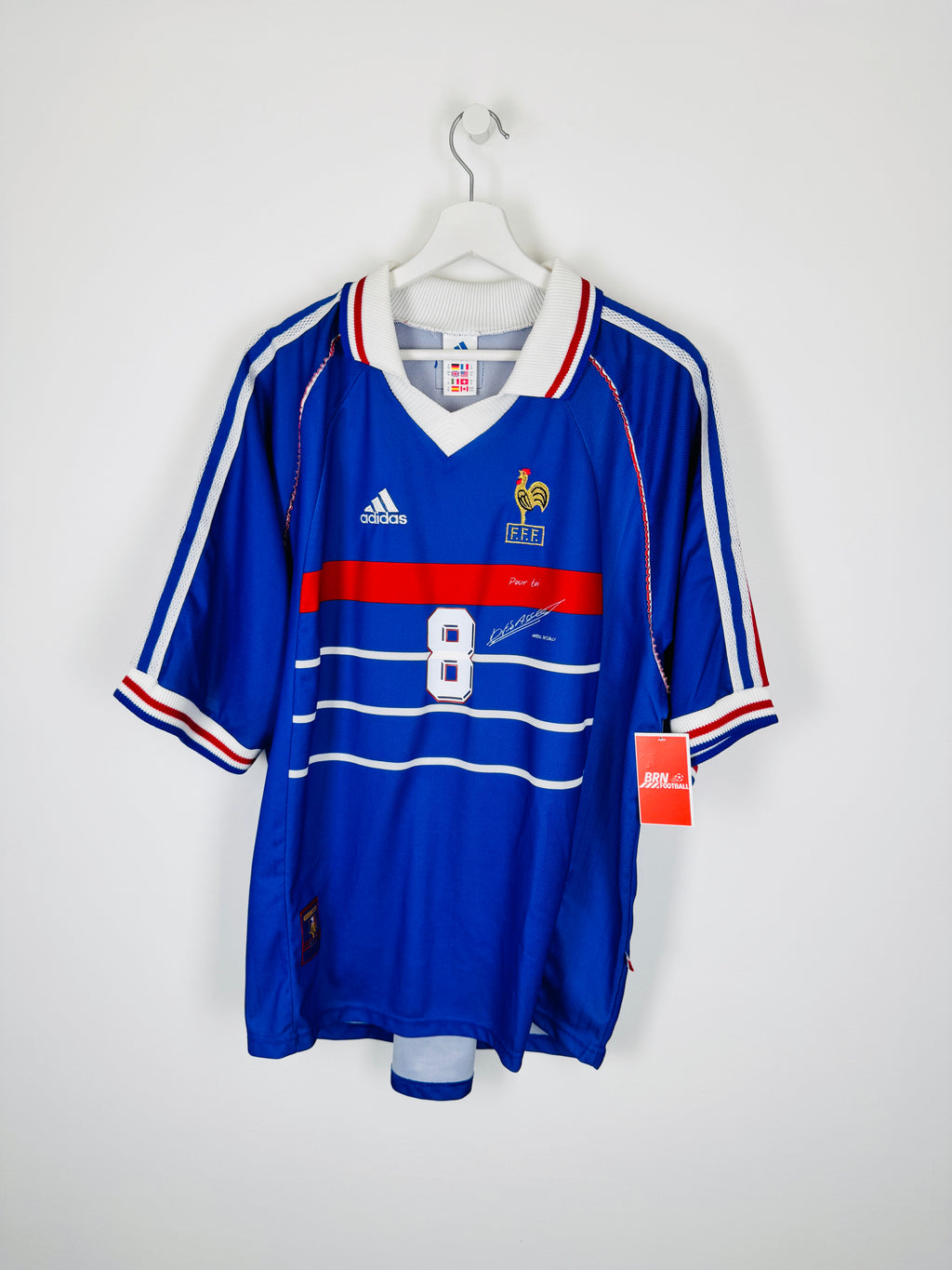 FRANCE NATIONAL FOOTBALL TEAM 1998 HOME JERSEY - DESAILLY #8 (XL)