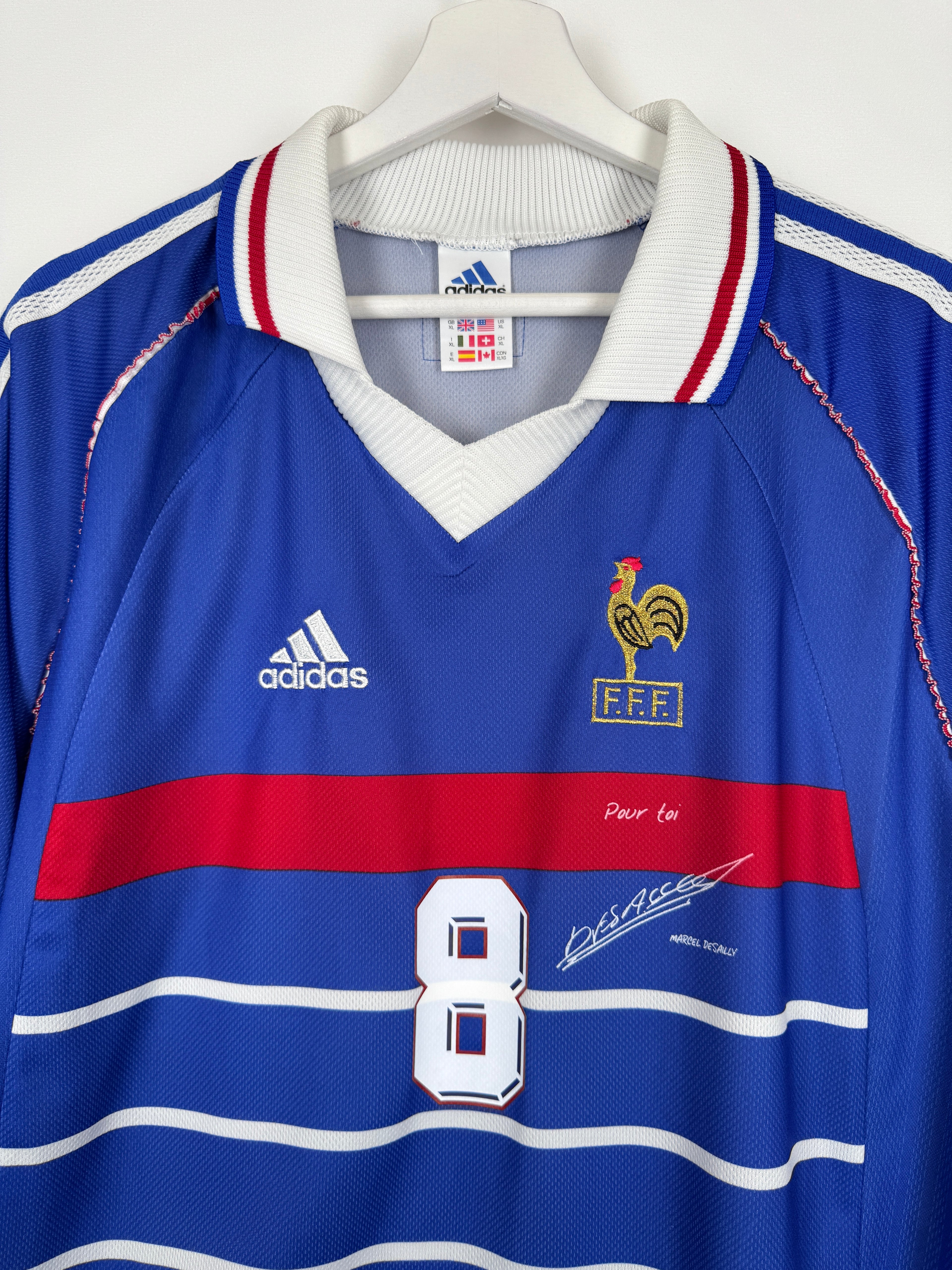 CAMISETA DE FÚTBOL SELECCIÓN FRANCESA 1998 LOCAL - DESAILLY #8 (XL)