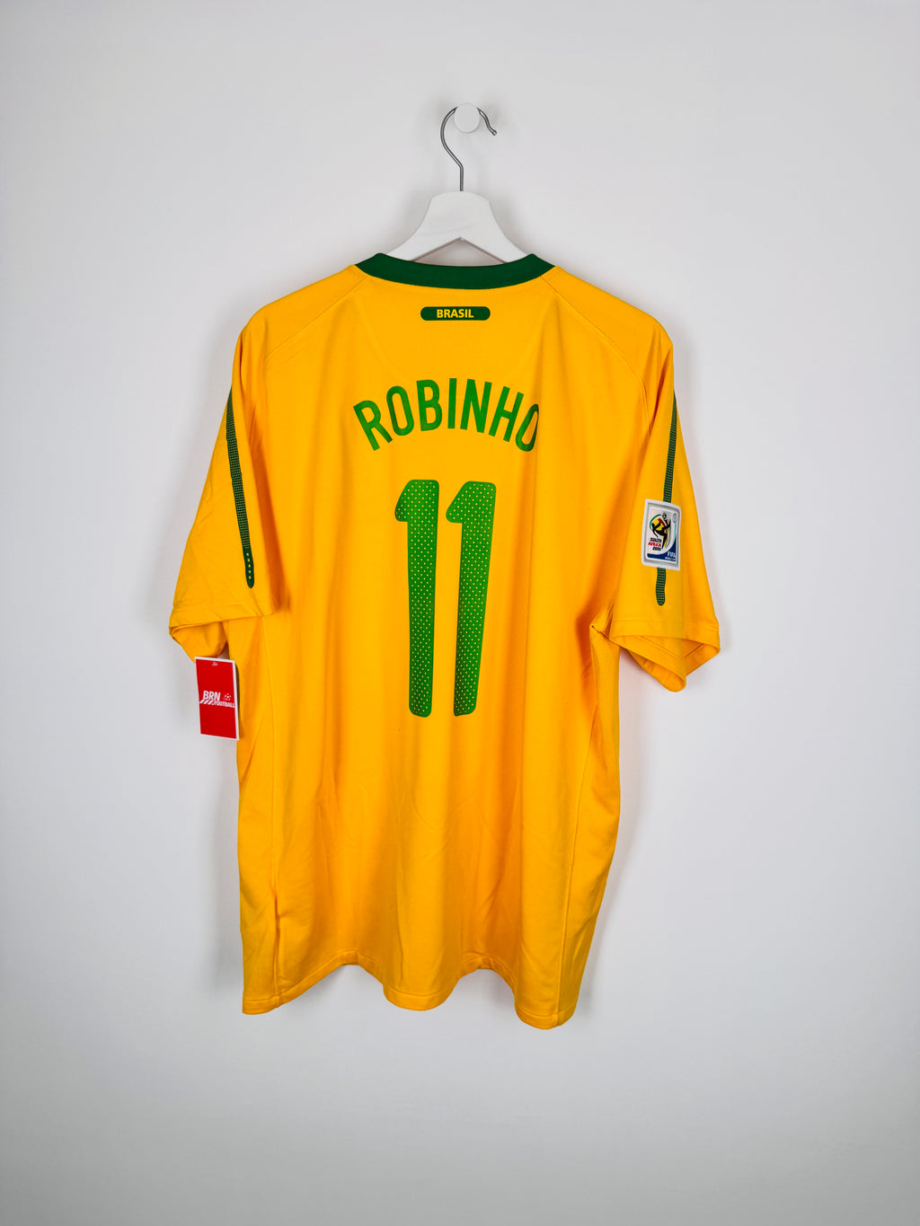 MAILLOT DE FOOTBALL BRÉSIL 2010 DOMICILE - ROBINHO #11 (XL)