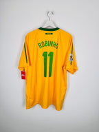 MAILLOT DE FOOTBALL BRÉSIL 2010 DOMICILE - ROBINHO #11 (XL)