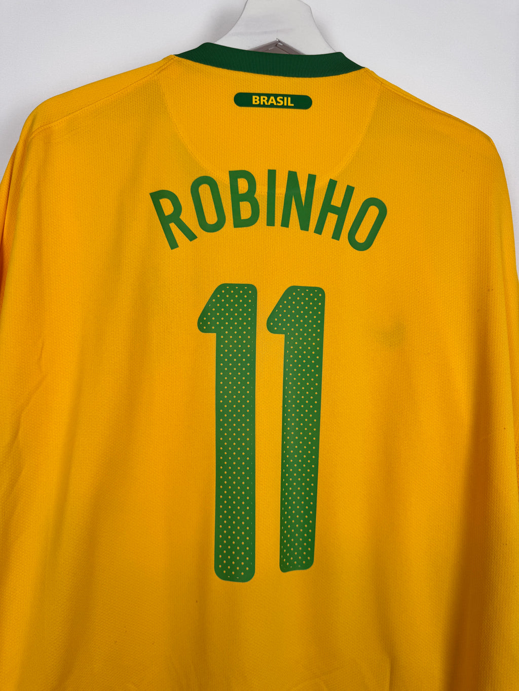 MAILLOT DE FOOTBALL BRÉSIL 2010 DOMICILE - ROBINHO #11 (XL)