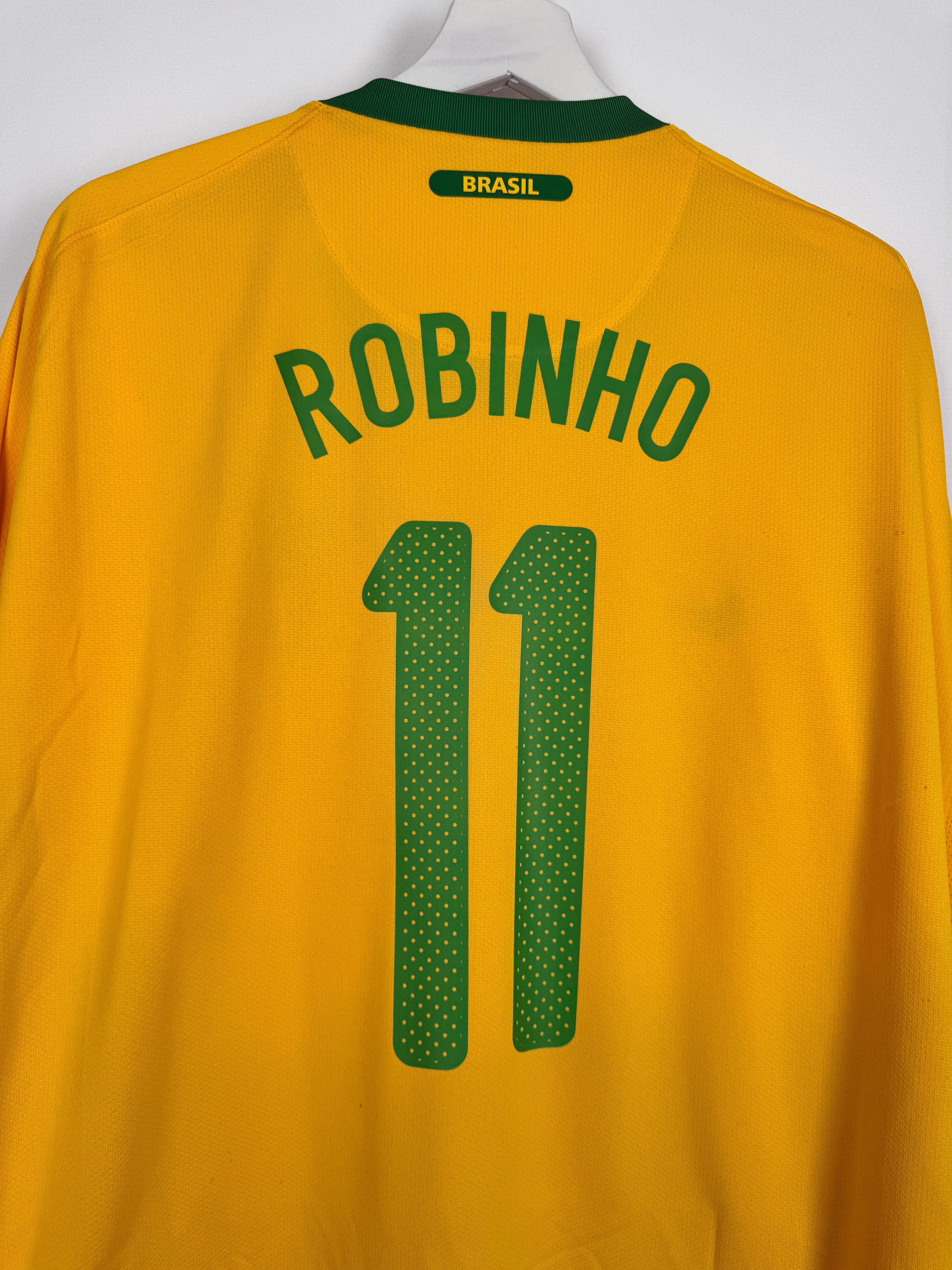 MAILLOT DE FOOTBALL BRÉSIL 2010 DOMICILE - ROBINHO #11 (XL)