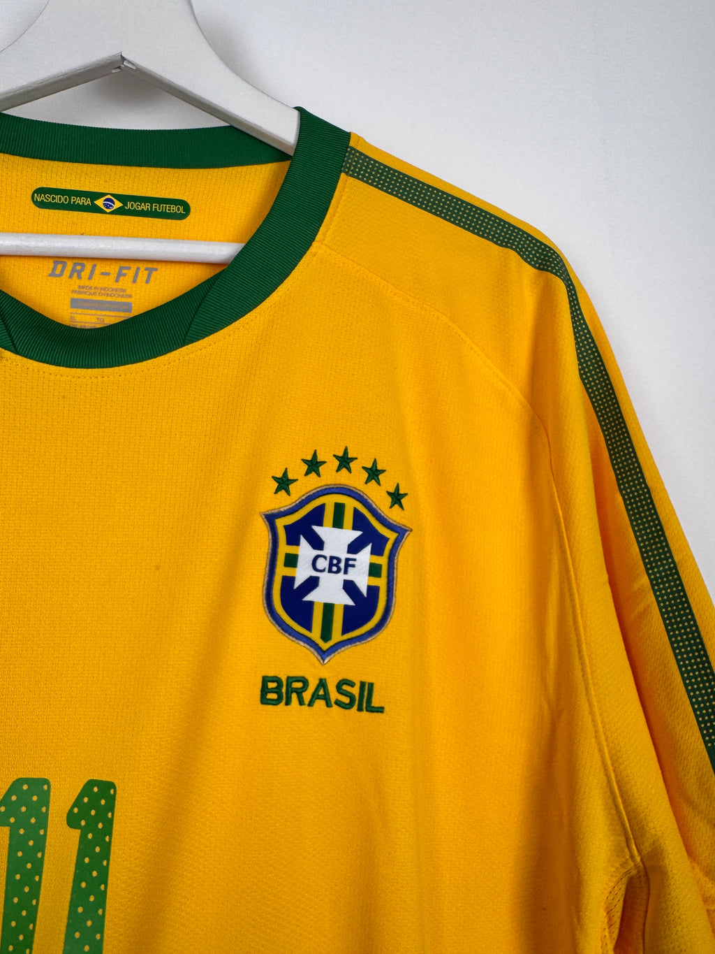 MAILLOT DE FOOTBALL BRÉSIL 2010 DOMICILE - ROBINHO #11 (XL)