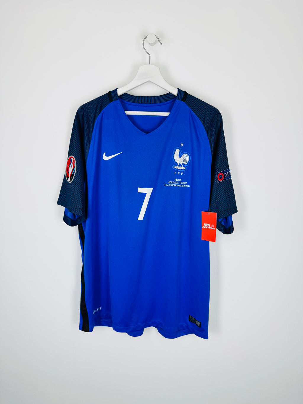 FRANCE NATIONAL FOOTBALL TEAM HOME JERSEY 2016 - GRIEZMANN #7 EURO FINAL (XL)
