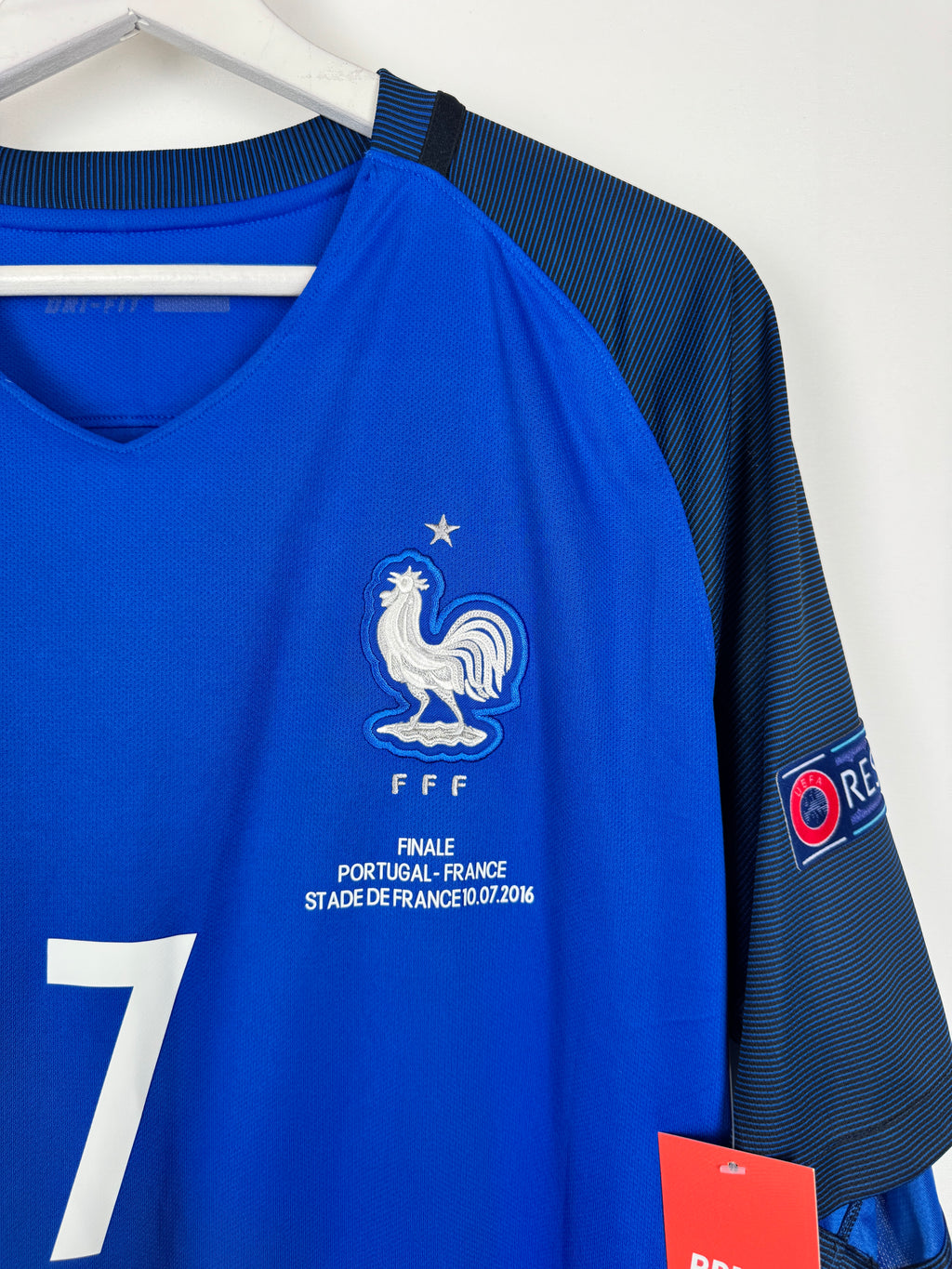 FRANCE NATIONAL FOOTBALL TEAM HOME JERSEY 2016 - GRIEZMANN #7 EURO FINAL (XL)