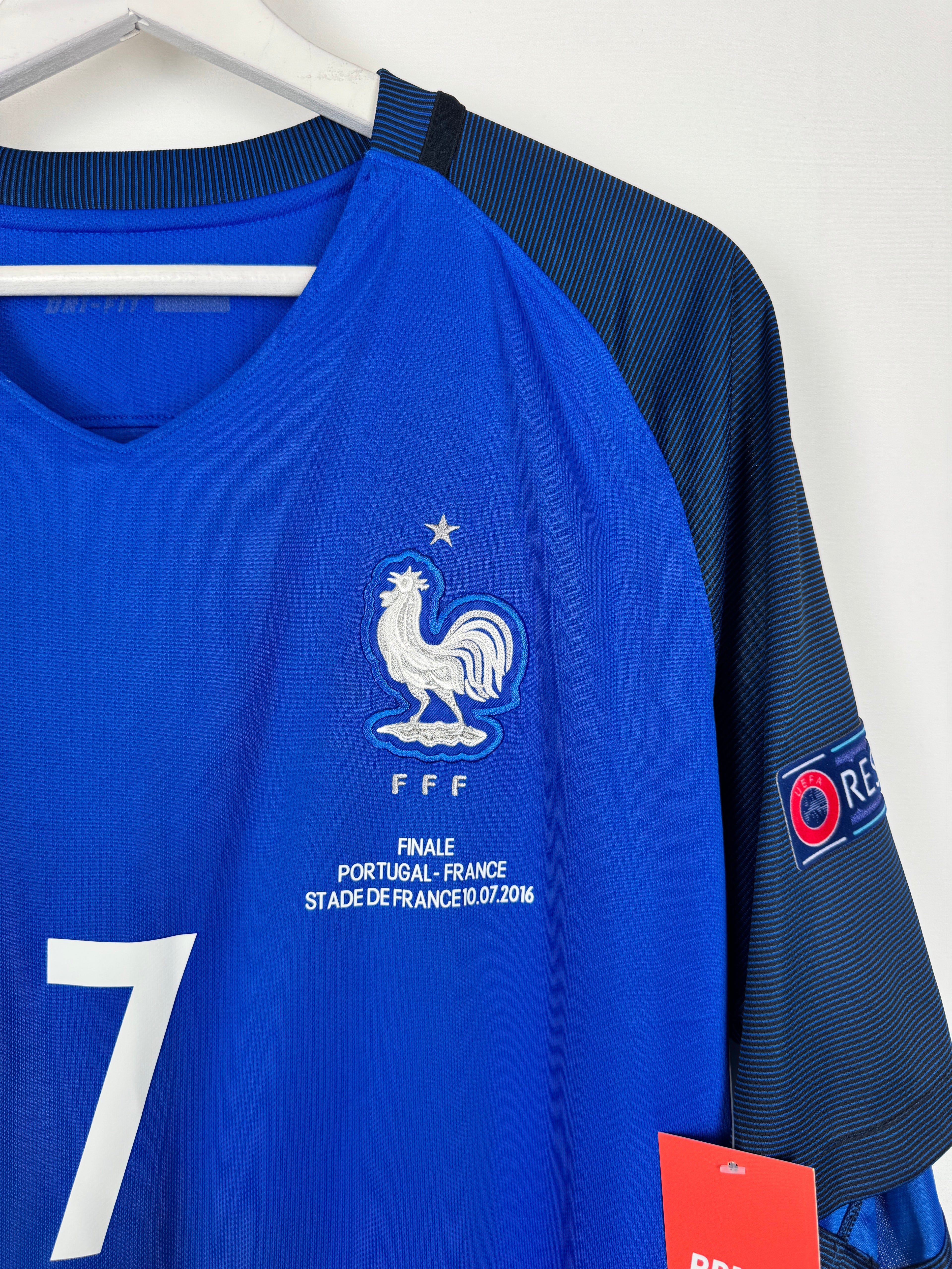 FRANCE NATIONAL FOOTBALL TEAM HOME JERSEY 2016 - GRIEZMANN #7 EURO FINAL (XL)