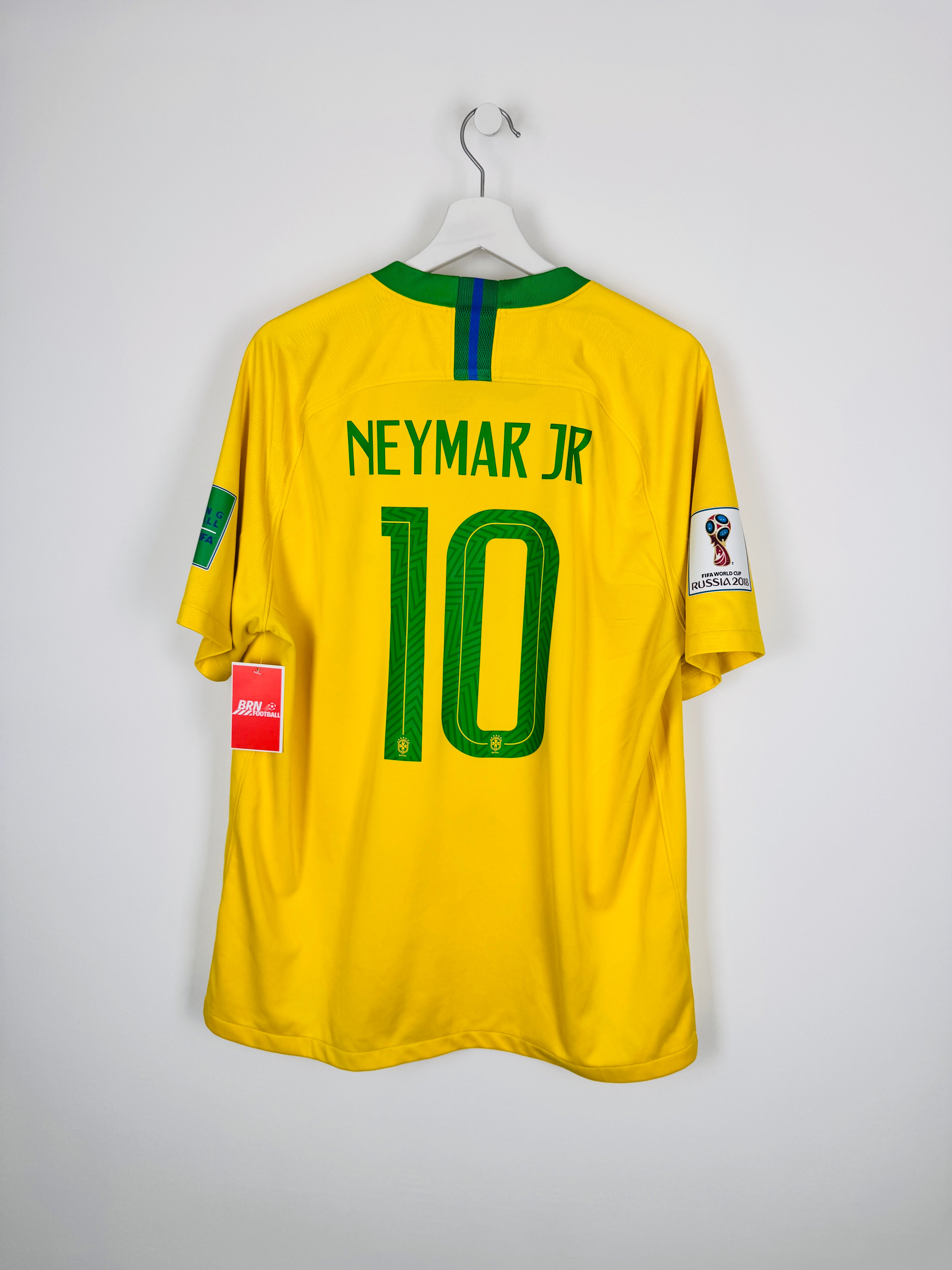 MAILLOT DE FOOTBALL BRÉSIL 2018 DOMICILE - NEYMAR JR #10 (XL)