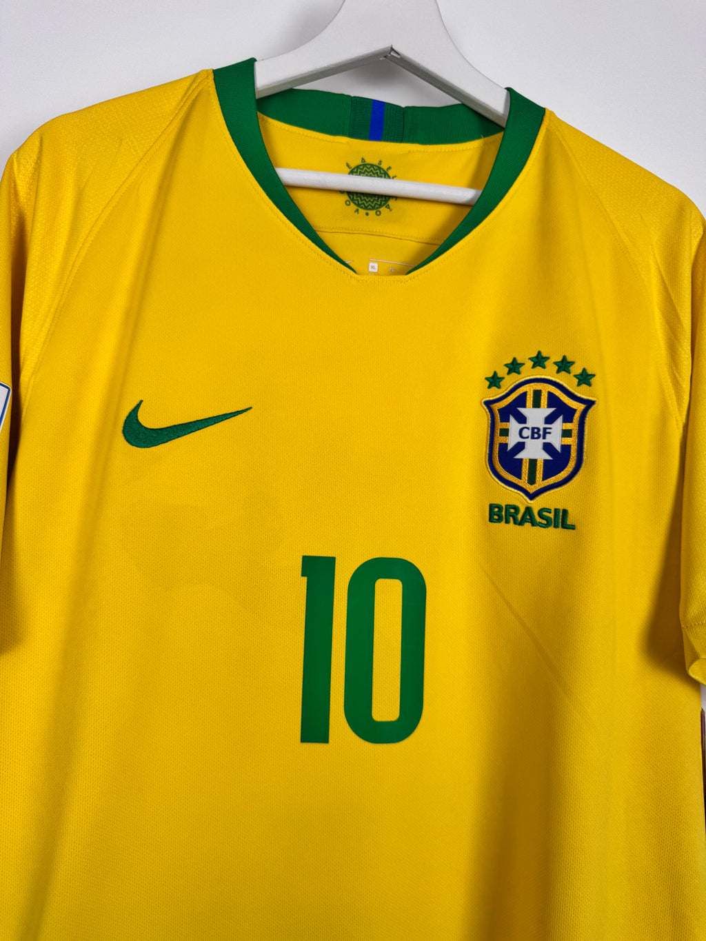MAILLOT DE FOOTBALL BRÉSIL 2018 DOMICILE - NEYMAR JR #10 (XL)
