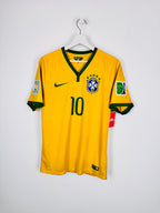 MAILLOT DE FOOTBALL BRÉSIL 2014 DOMICILE - NEYMAR JR #10 (S)