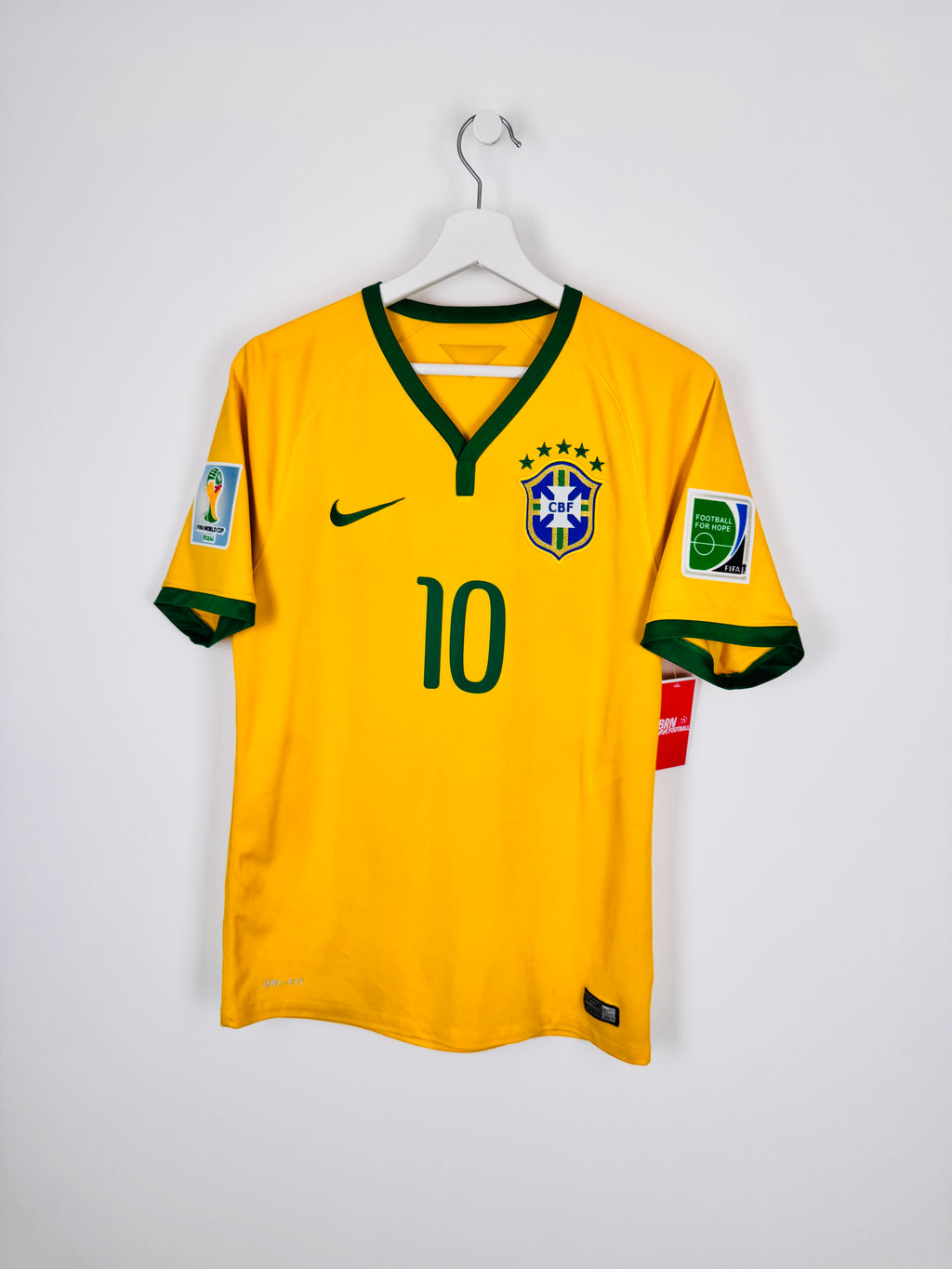 MAILLOT DE FOOTBALL BRÉSIL 2014 DOMICILE - NEYMAR JR #10 (S)