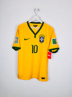 MAILLOT DE FOOTBALL BRÉSIL 2014 DOMICILE - NEYMAR JR #10 (S)