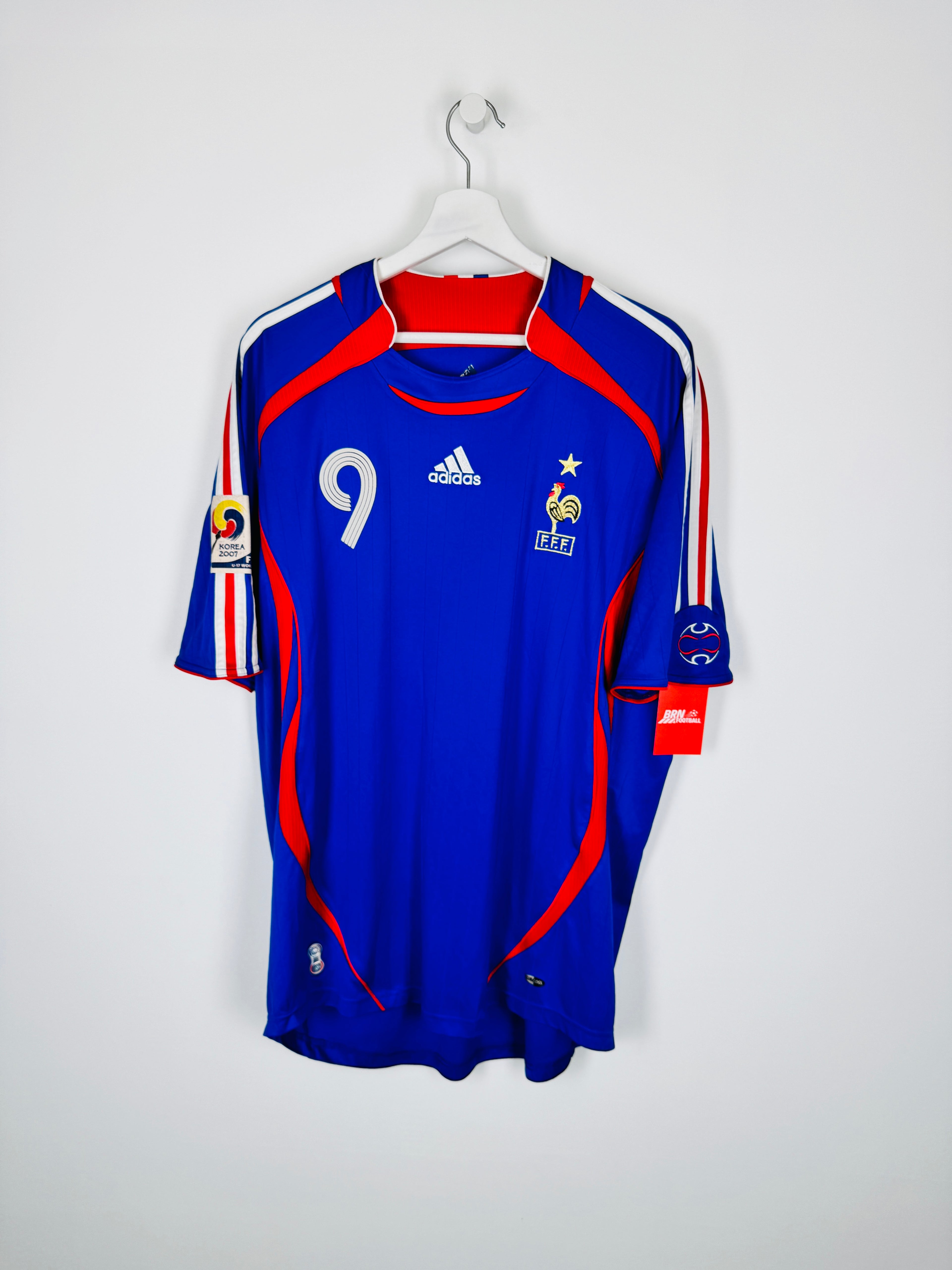 CAMISETA DE FÚTBOL SELECCIÓN DE FRANCIA 2006 LOCAL CAMISETA USADA EN PARTIDO - LE TALLEC #9 (XL)