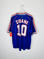 1998 FRANCE NATIONAL FOOTBALL TEAM HOME JERSEY - ZIDANE #10 (XL)