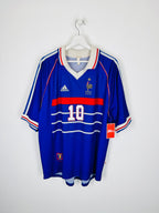 1998 FRANCE NATIONAL FOOTBALL TEAM HOME JERSEY - ZIDANE #10 (XL)