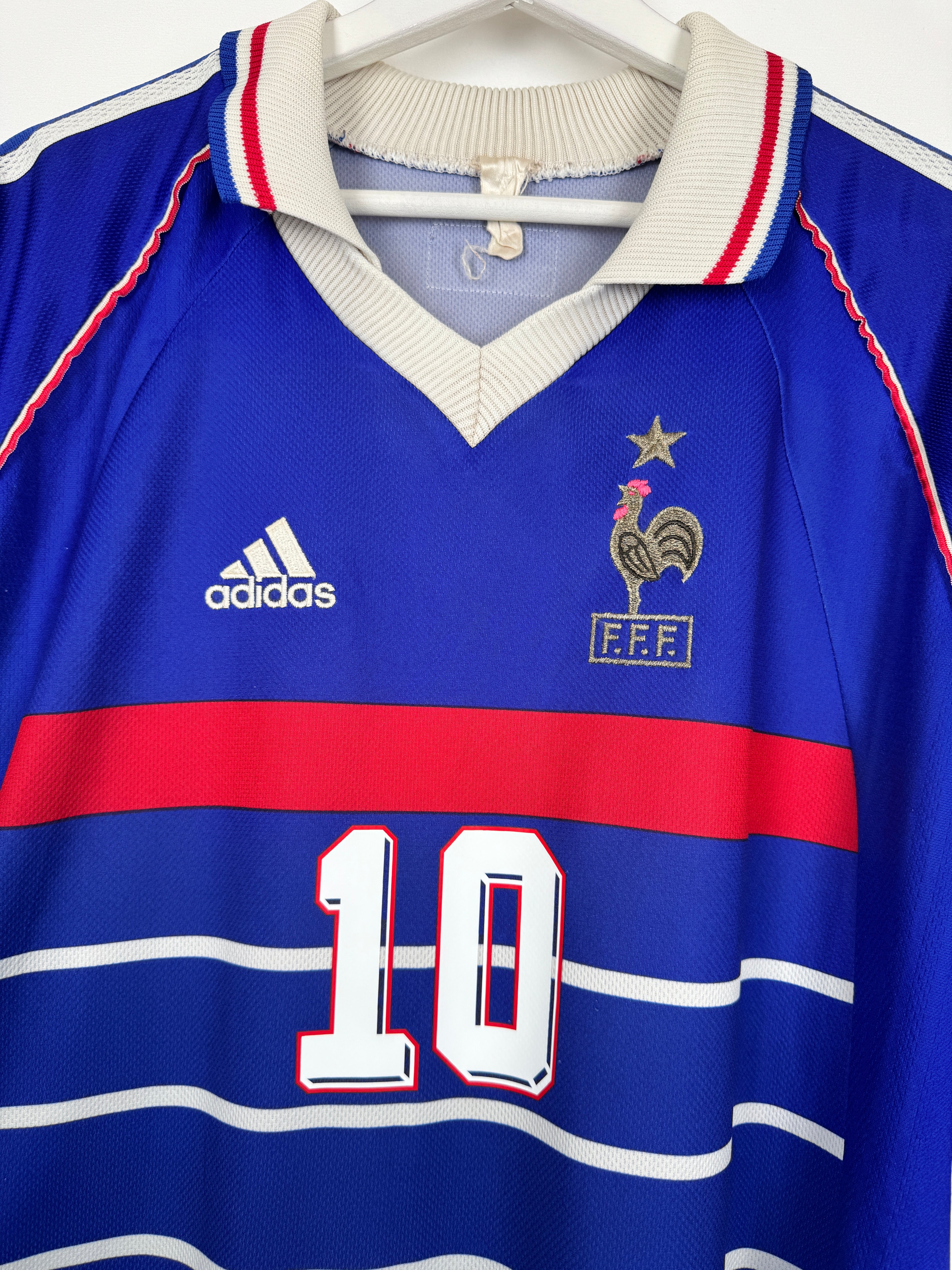 1998 FRANCE NATIONAL FOOTBALL TEAM HOME JERSEY - ZIDANE #10 (XL)