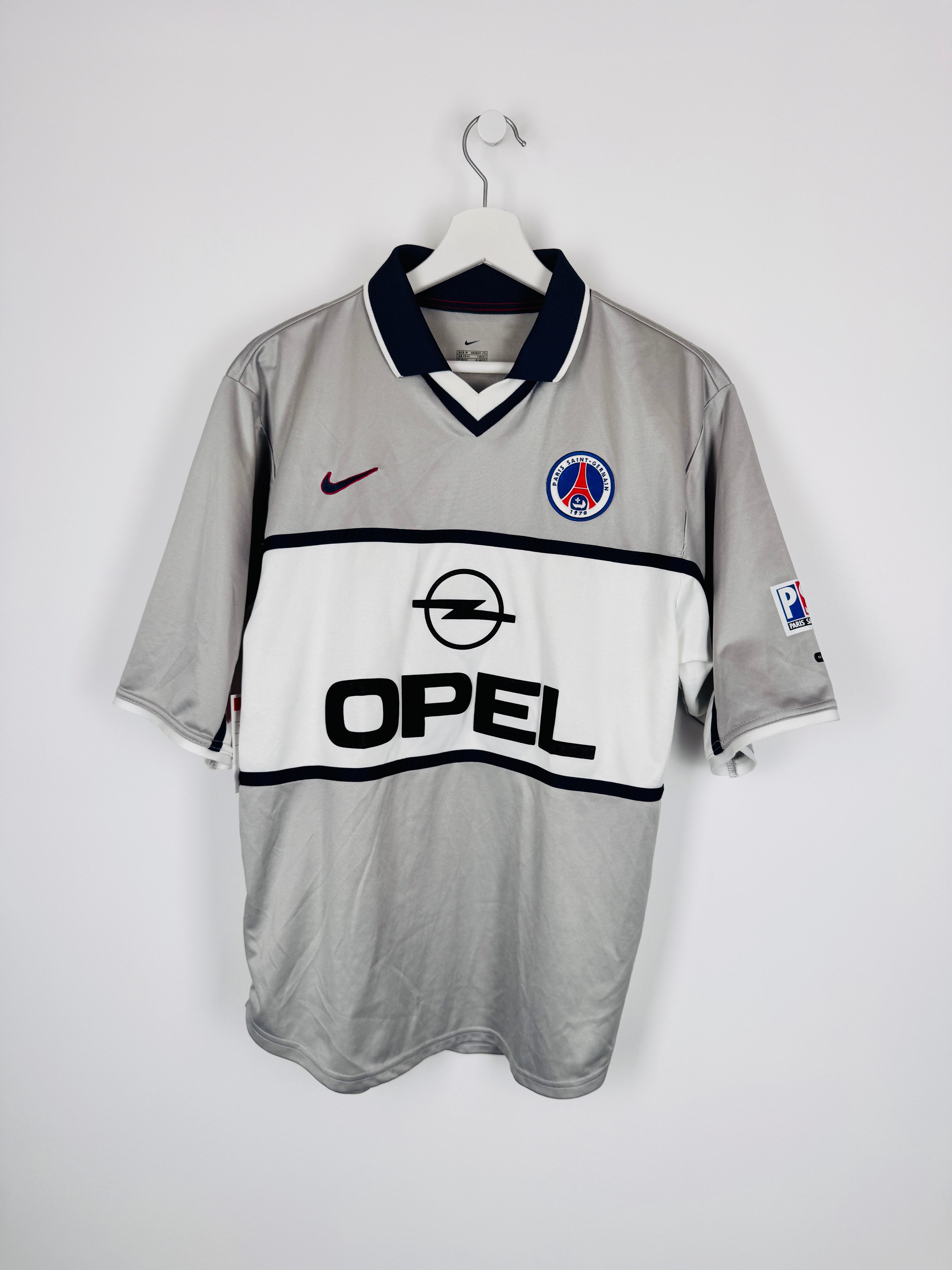 MAILLOT DE FOOTBALL PSG 2000/2001 EXTÉRIEUR OPEL (M)