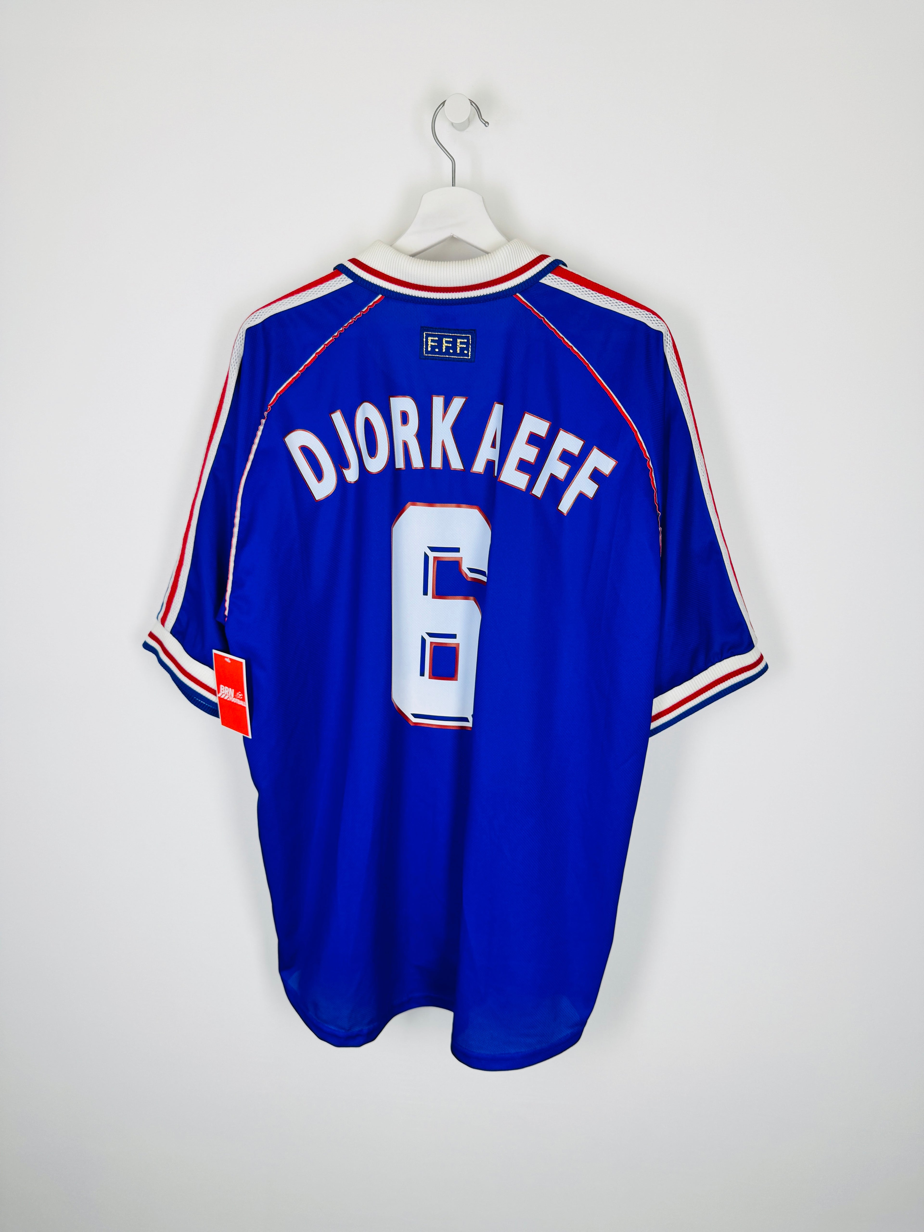 CAMISETA DE FÚTBOL SELECCIÓN DE FRANCIA 1998 LOCAL - DJORKAEFF #6 (XL)