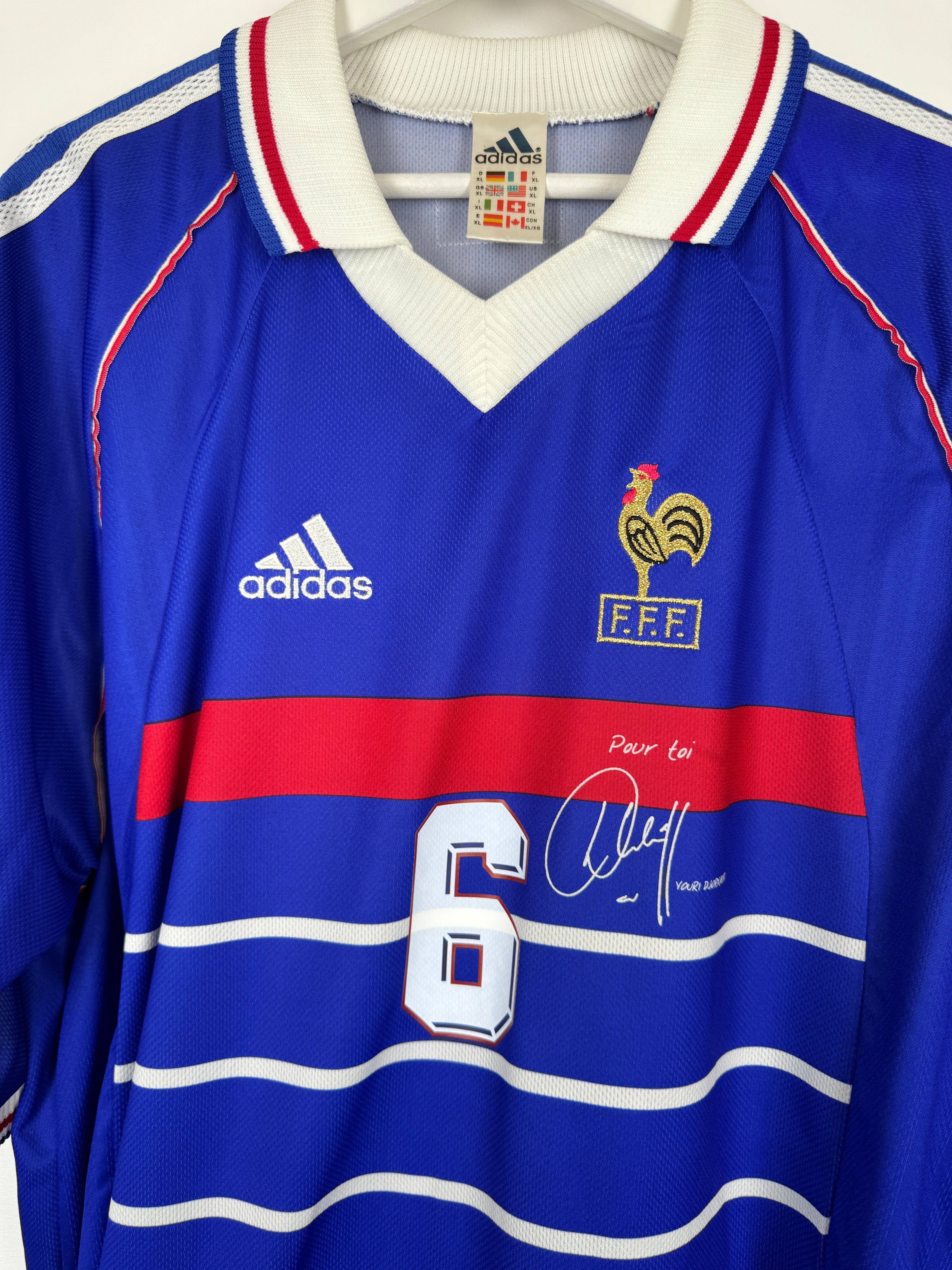 CAMISETA DE FÚTBOL SELECCIÓN DE FRANCIA 1998 LOCAL - DJORKAEFF #6 (XL)