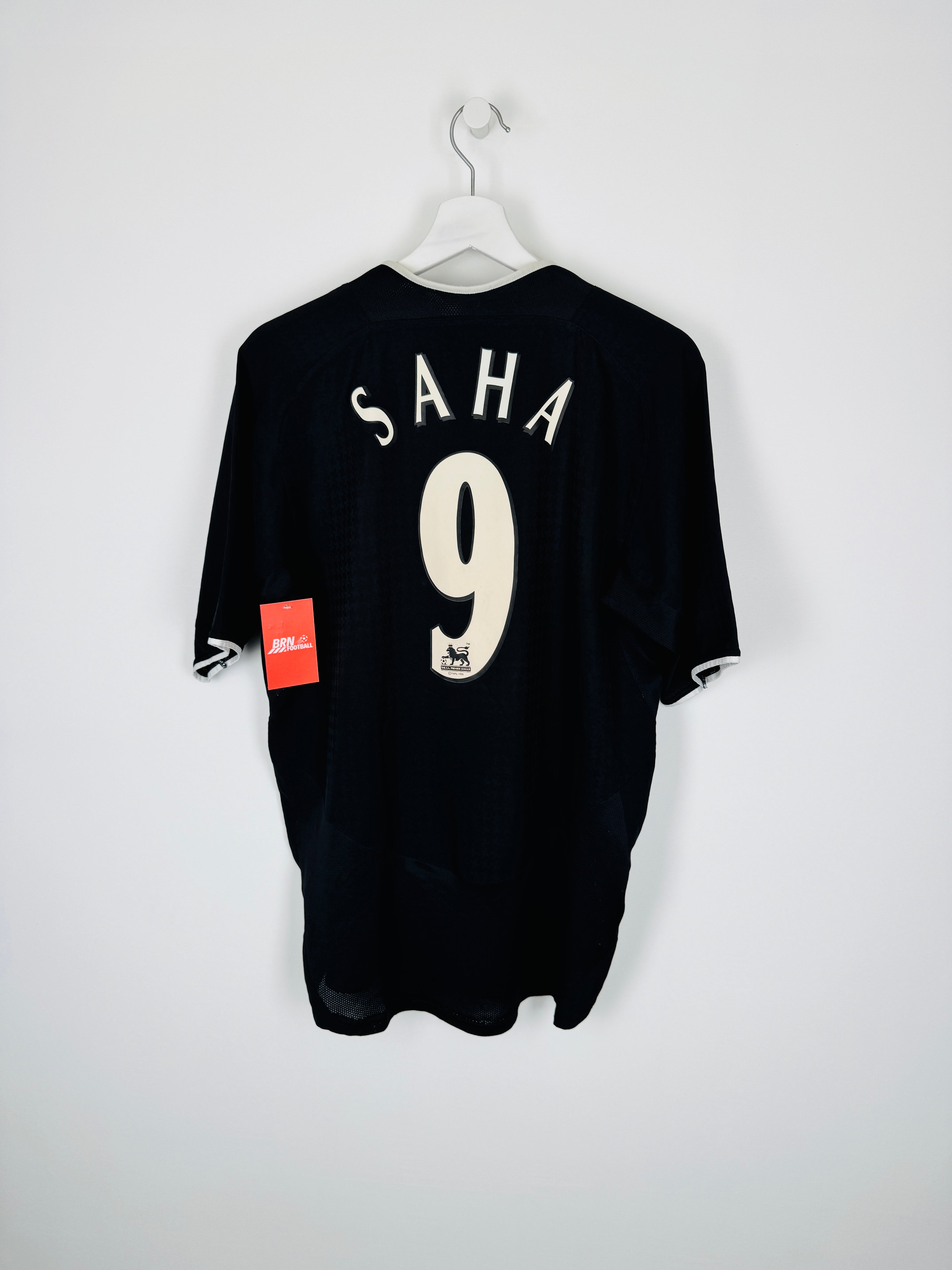 MANCHESTER UNITED 2003/2004 AWAY FOOTBALL SHIRT - SAHA #9 (M)
