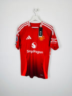 NEW MANCHESTER UNITED FOOTBALL JERSEY 2024/2025 HOME - MAZRAOUI #3 (S)