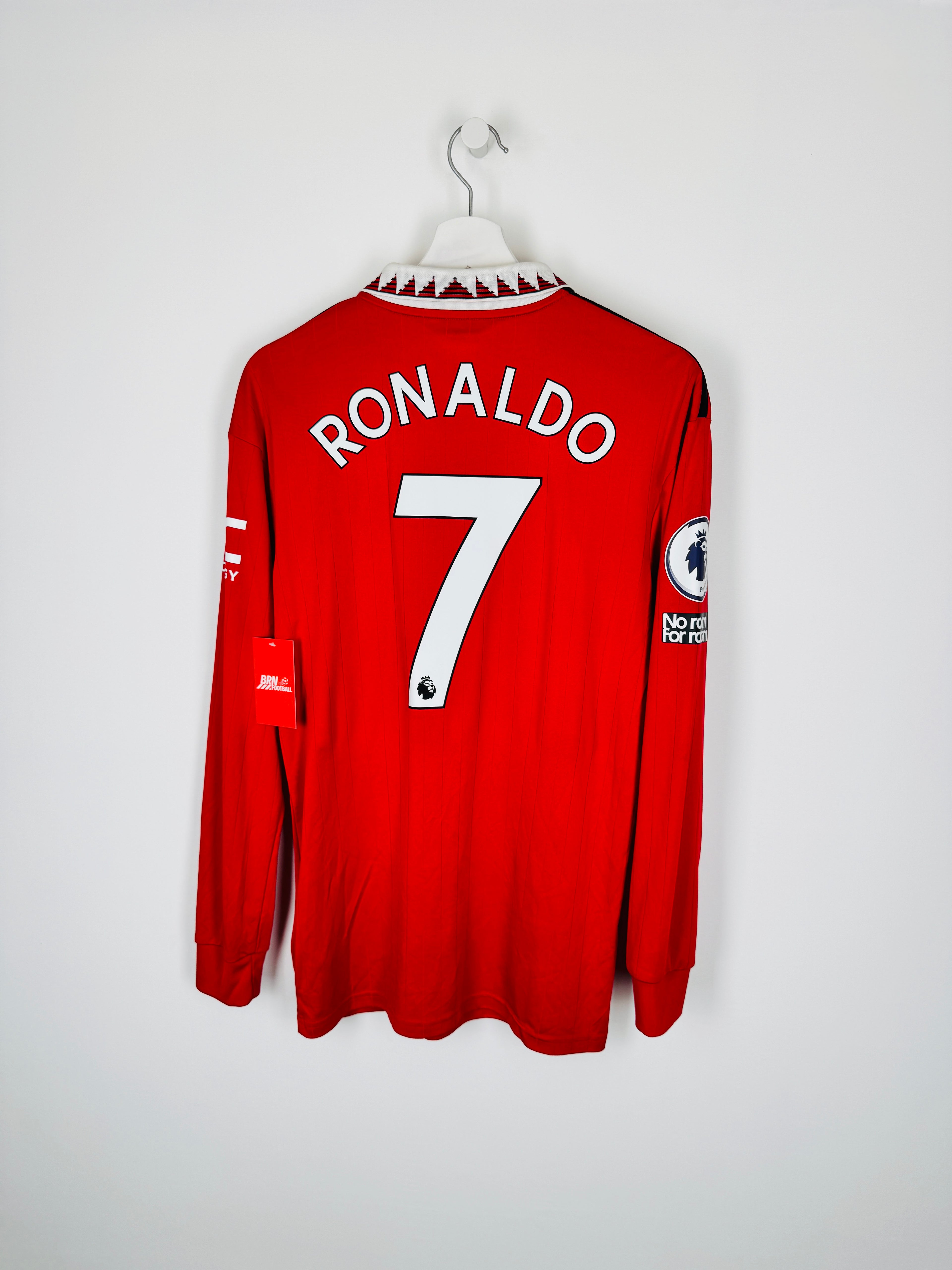MANCHESTER UNITED 2022/2023 HOME LONG SLEEVE FOOTBALL SHIRT - RONALDO #7 (S)