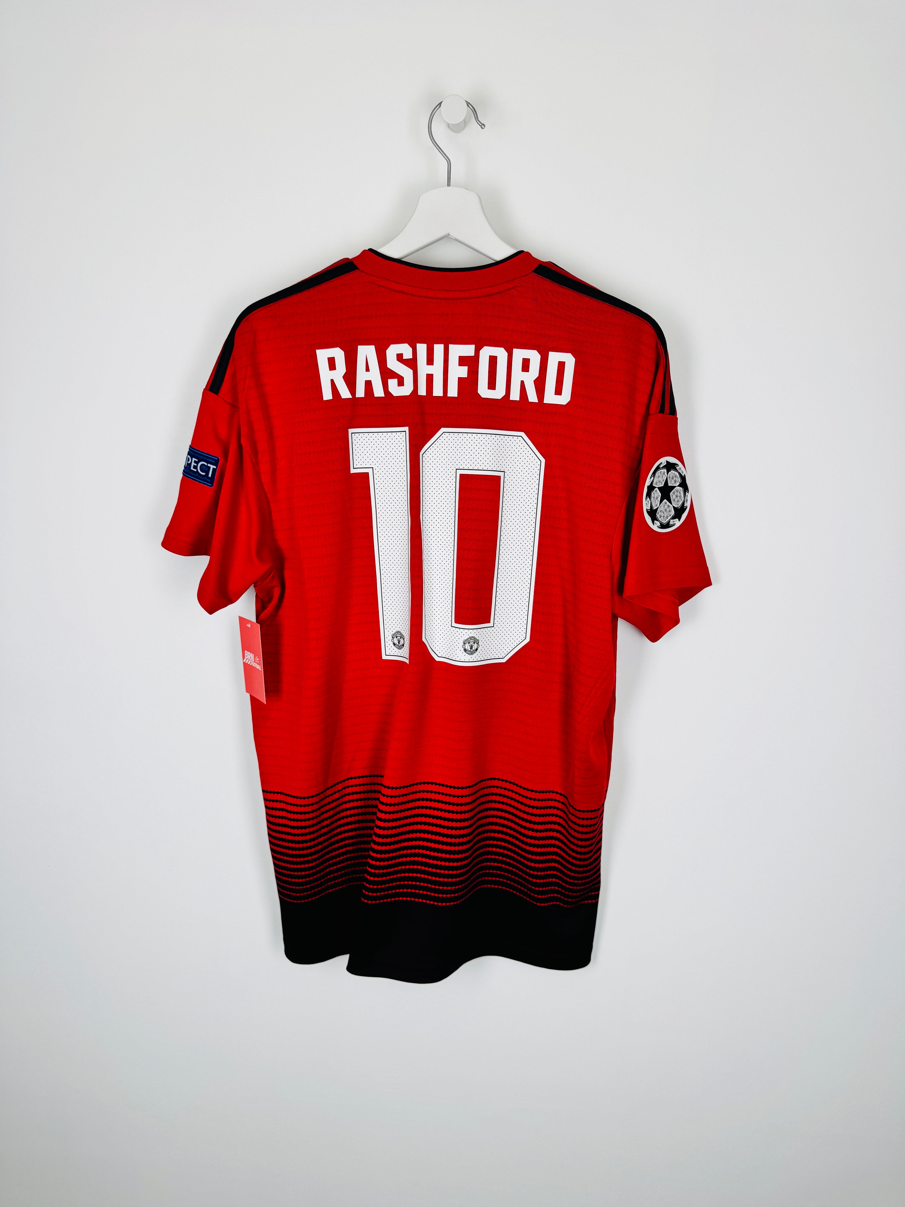 MANCHESTER UNITED 2018/2019 HOME FOOTBALL JERSEY - RASHFORD #10 (L)