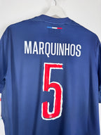 MAILLOT DE FOOTBALL PSG 2024/2025 DOMICILE FINALE MUNICH - MARQUINHOS #5 (L)