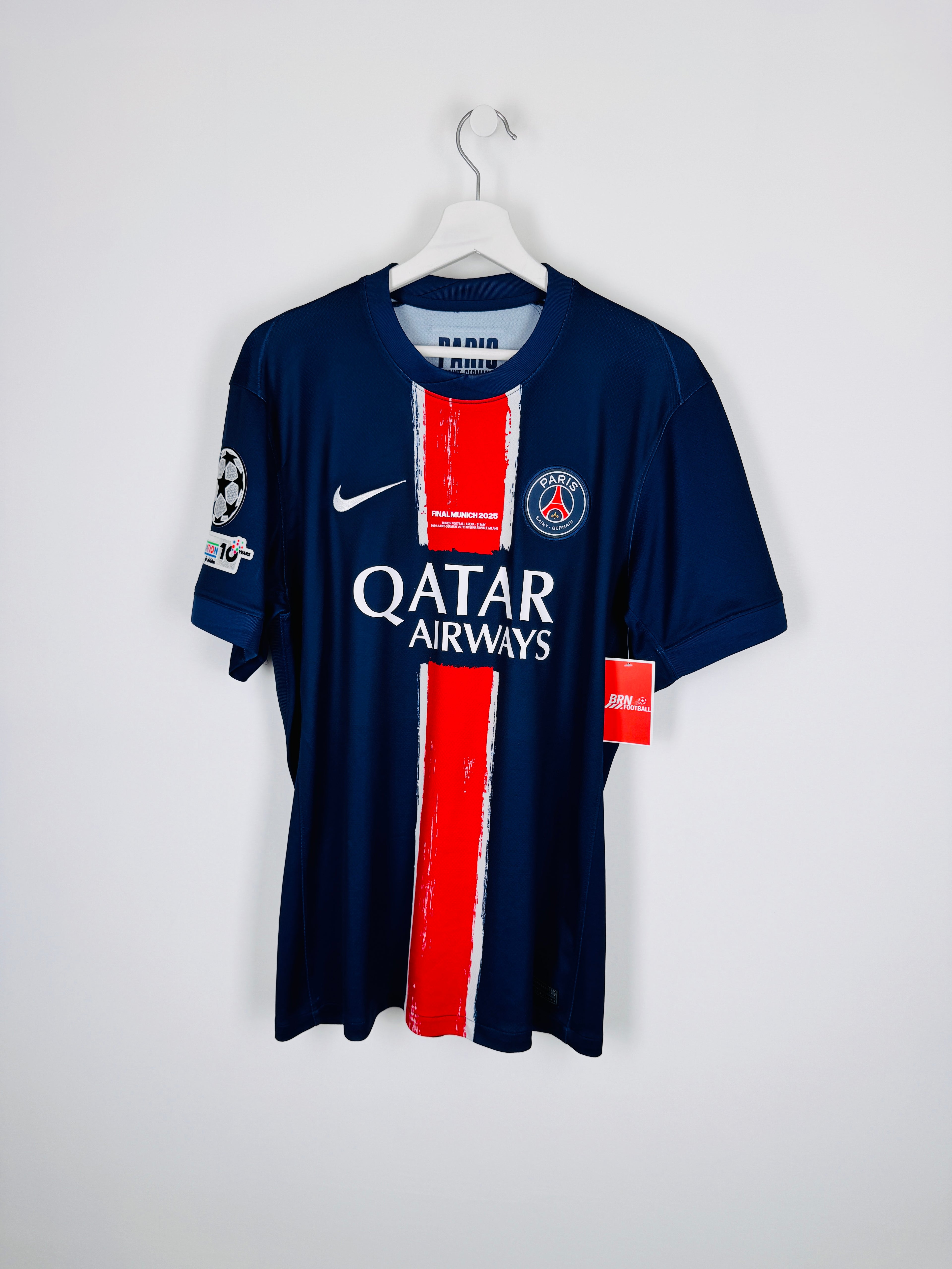 MAILLOT DE FOOTBALL PSG 2024/2025 DOMICILE FINALE MUNICH - MARQUINHOS #5 (L)