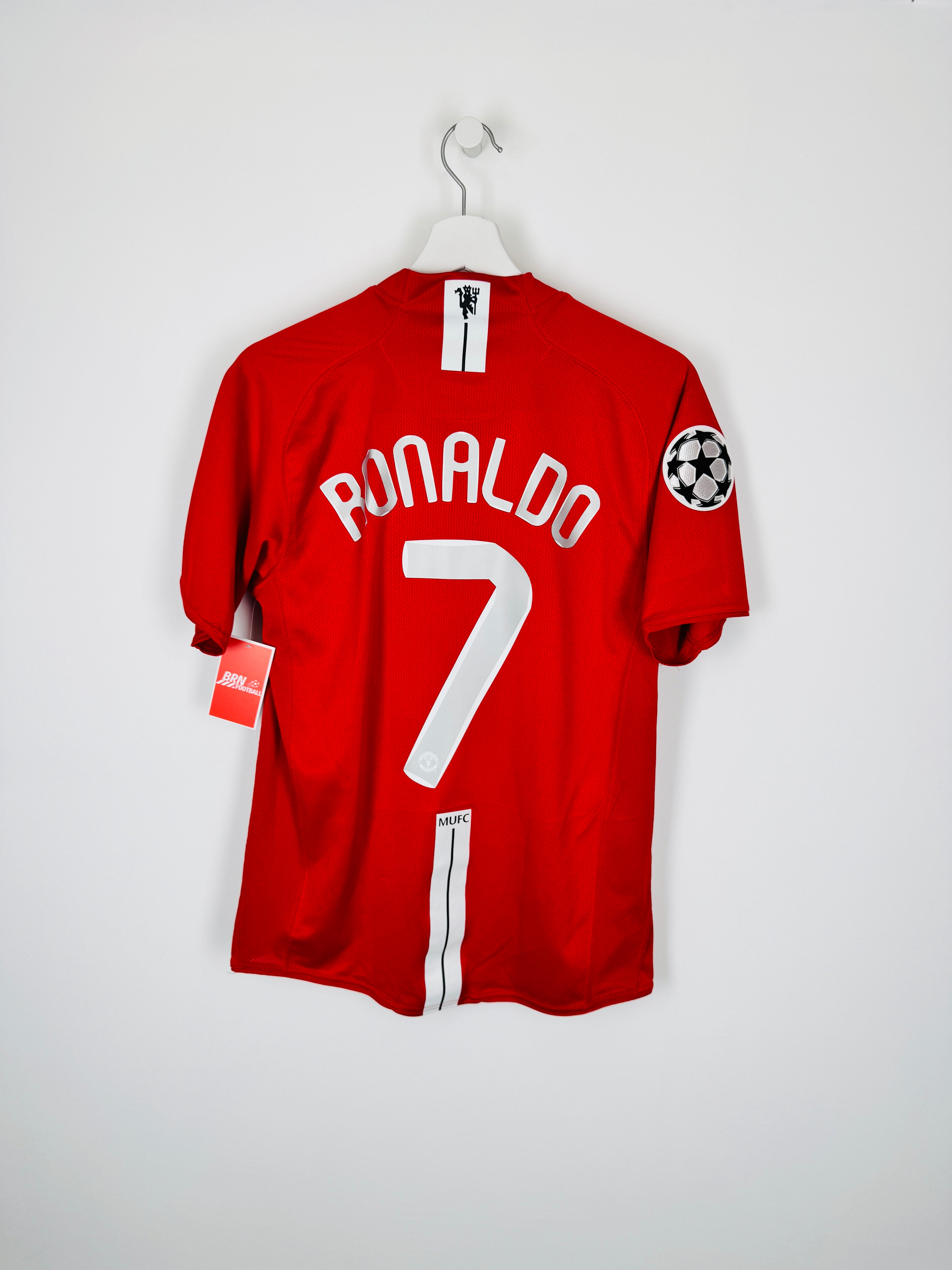 MANCHESTER UNITED FOOTBALL SHIRT 2007/2008 HOME - RONALDO #7 (S)