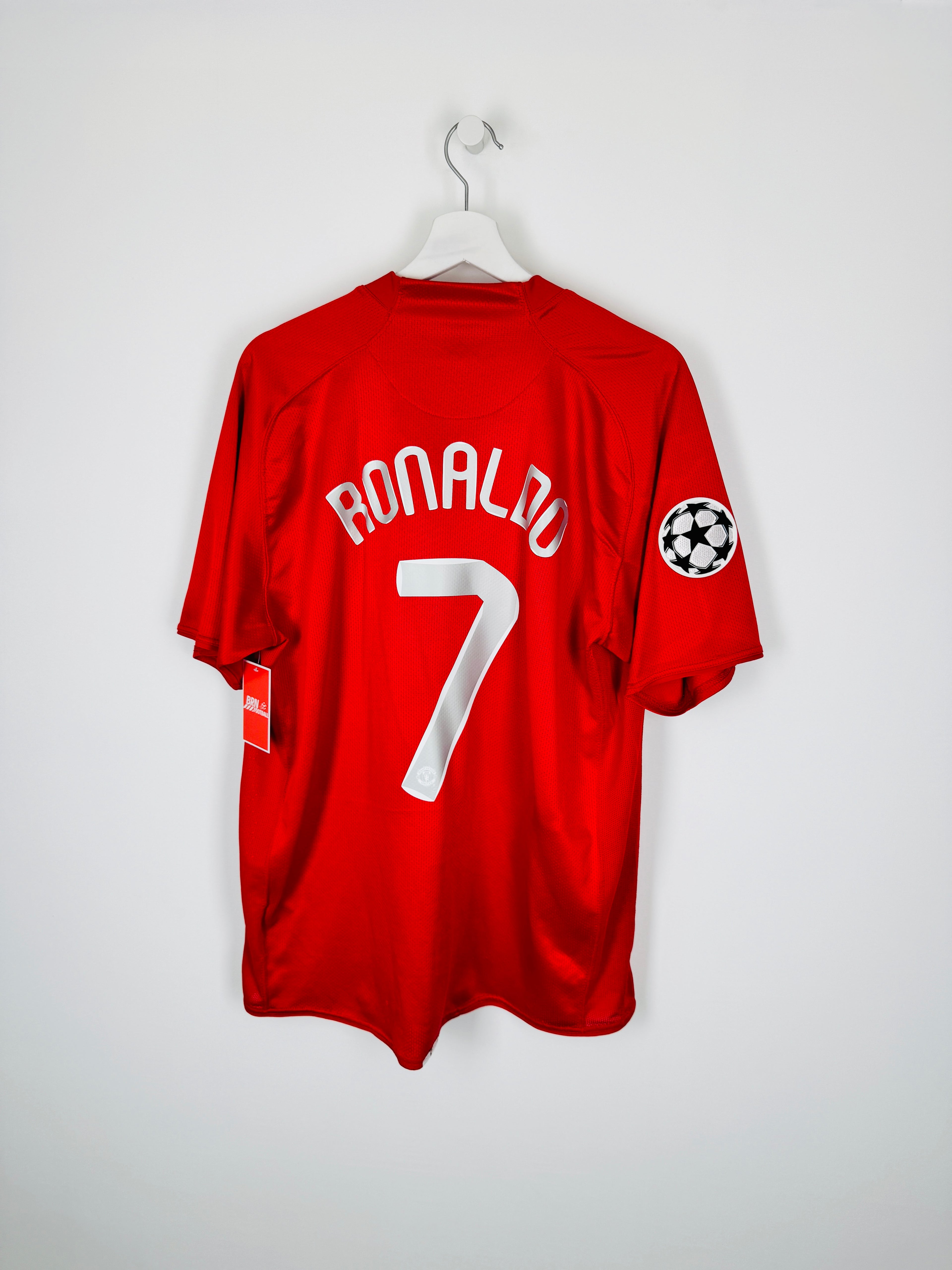 MANCHESTER UNITED 2007/2008 HOME FOOTBALL JERSEY - RONALDO #7 (XL)