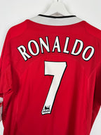 MANCHESTER UNITED 2004/2005 HOME FOOTBALL SHIRT - RONALDO #7 VELVET (M)