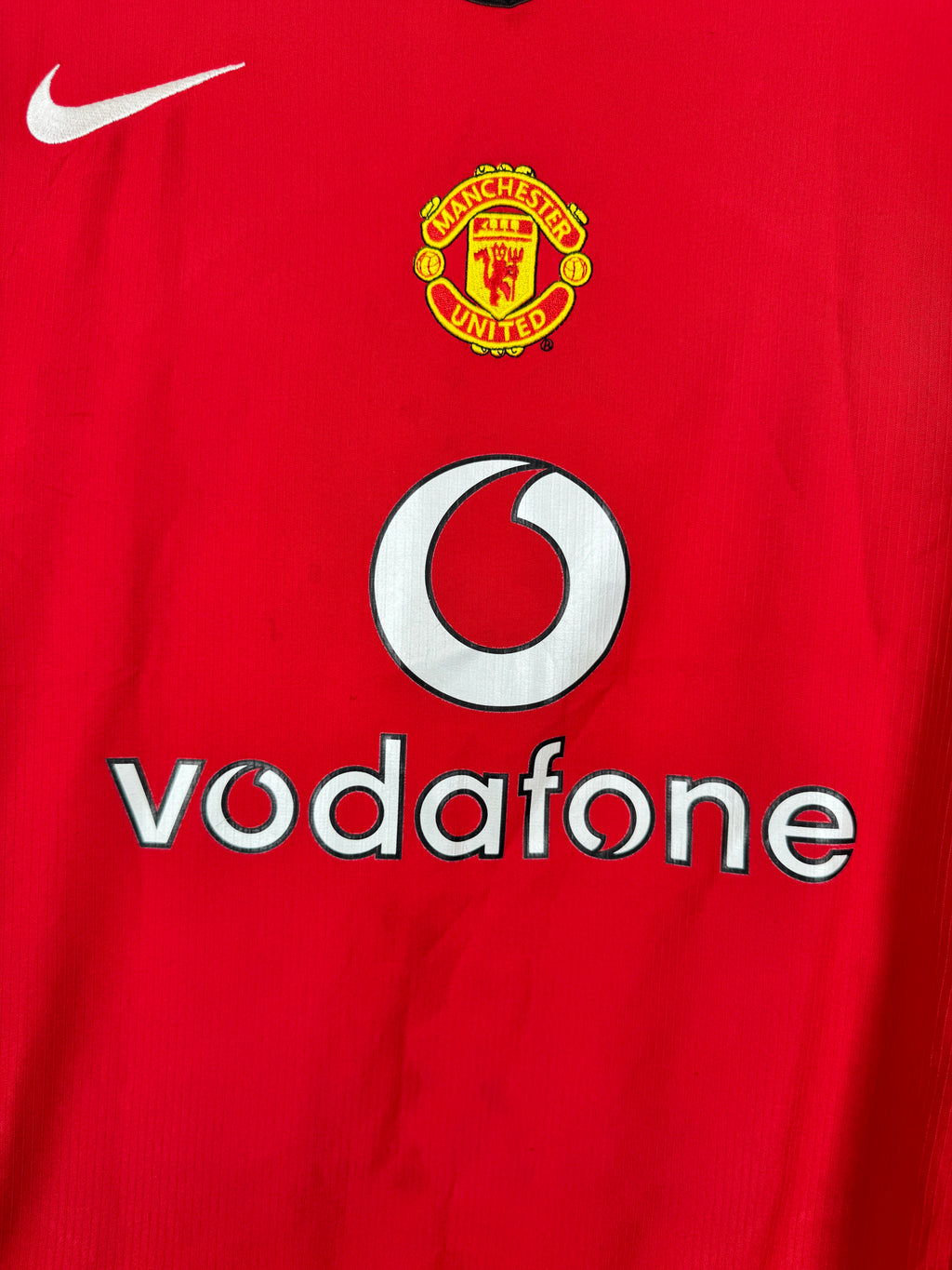 MANCHESTER UNITED 2004/2005 HOME FOOTBALL SHIRT - RONALDO #7 VELVET (M)
