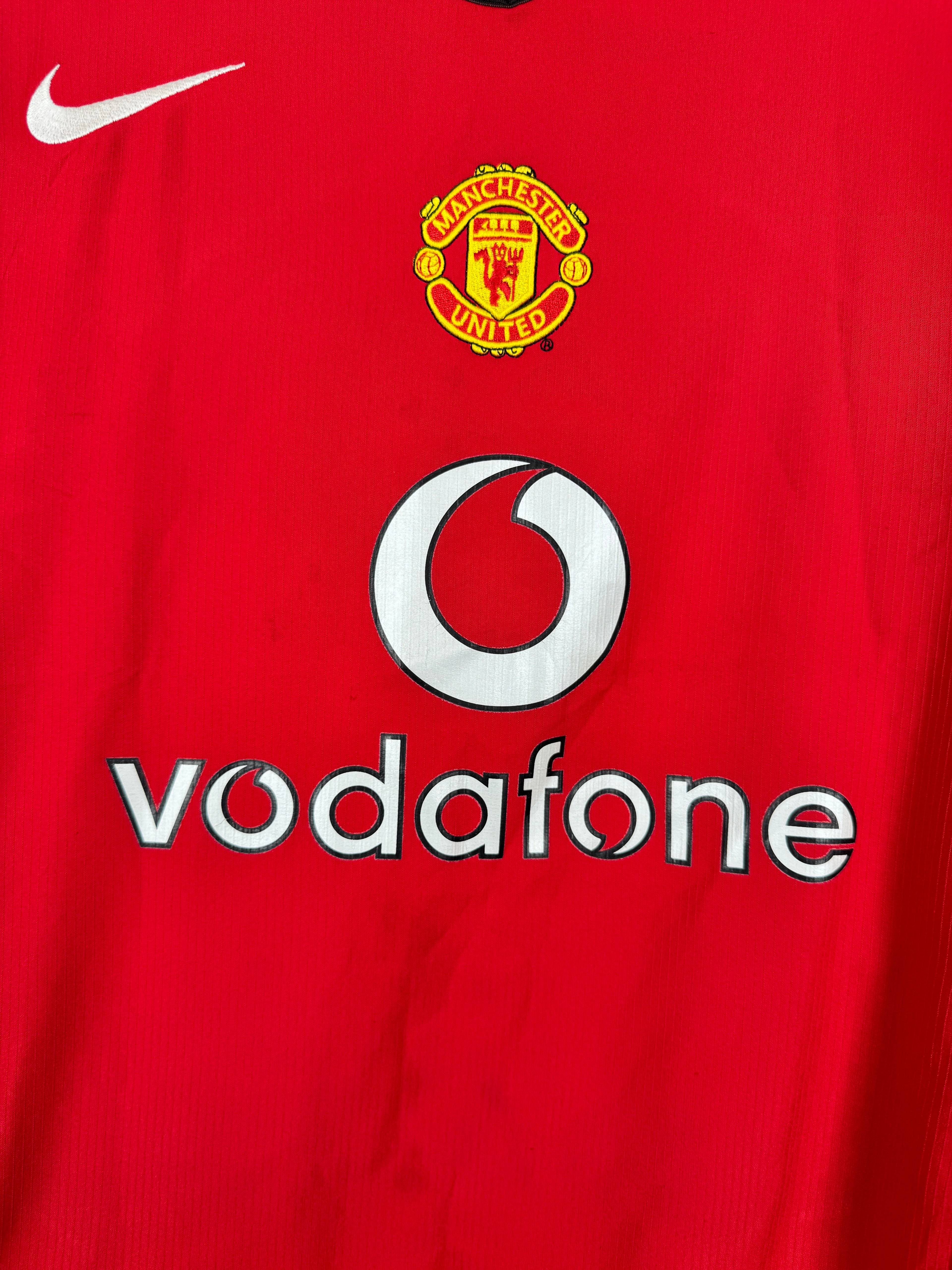 MANCHESTER UNITED 2004/2005 HOME FOOTBALL SHIRT - RONALDO #7 VELVET (M)