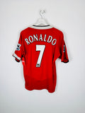 MANCHESTER UNITED 2004/2005 HOME FOOTBALL SHIRT - RONALDO #7 VELVET (S)