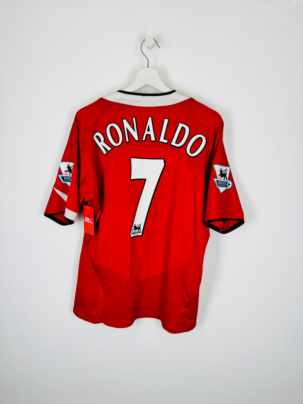 MANCHESTER UNITED 2004/2005 HOME FOOTBALL SHIRT - RONALDO #7 VELVET (L)