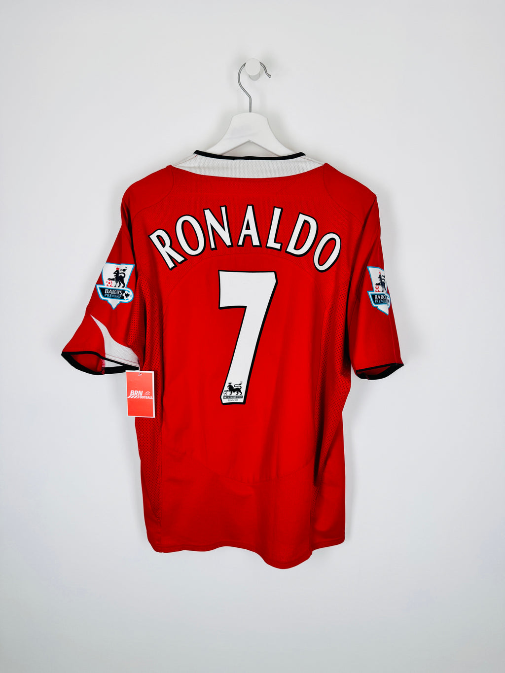 MANCHESTER UNITED 2004/2005 HOME FOOTBALL SHIRT - RONALDO #7 VELVET (L)