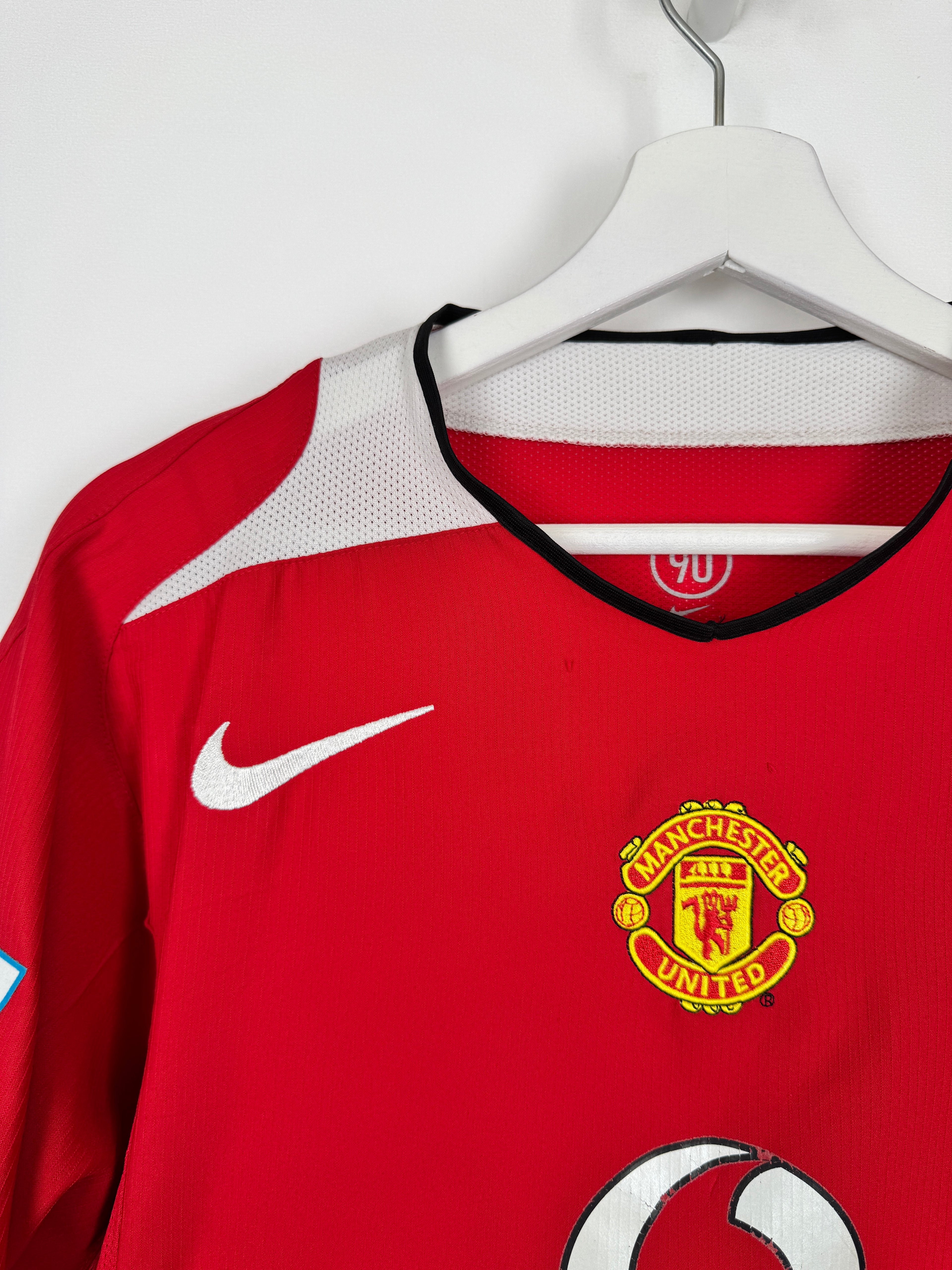 MANCHESTER UNITED 2004/2005 HOME FOOTBALL SHIRT - RONALDO #7 VELVET (L)