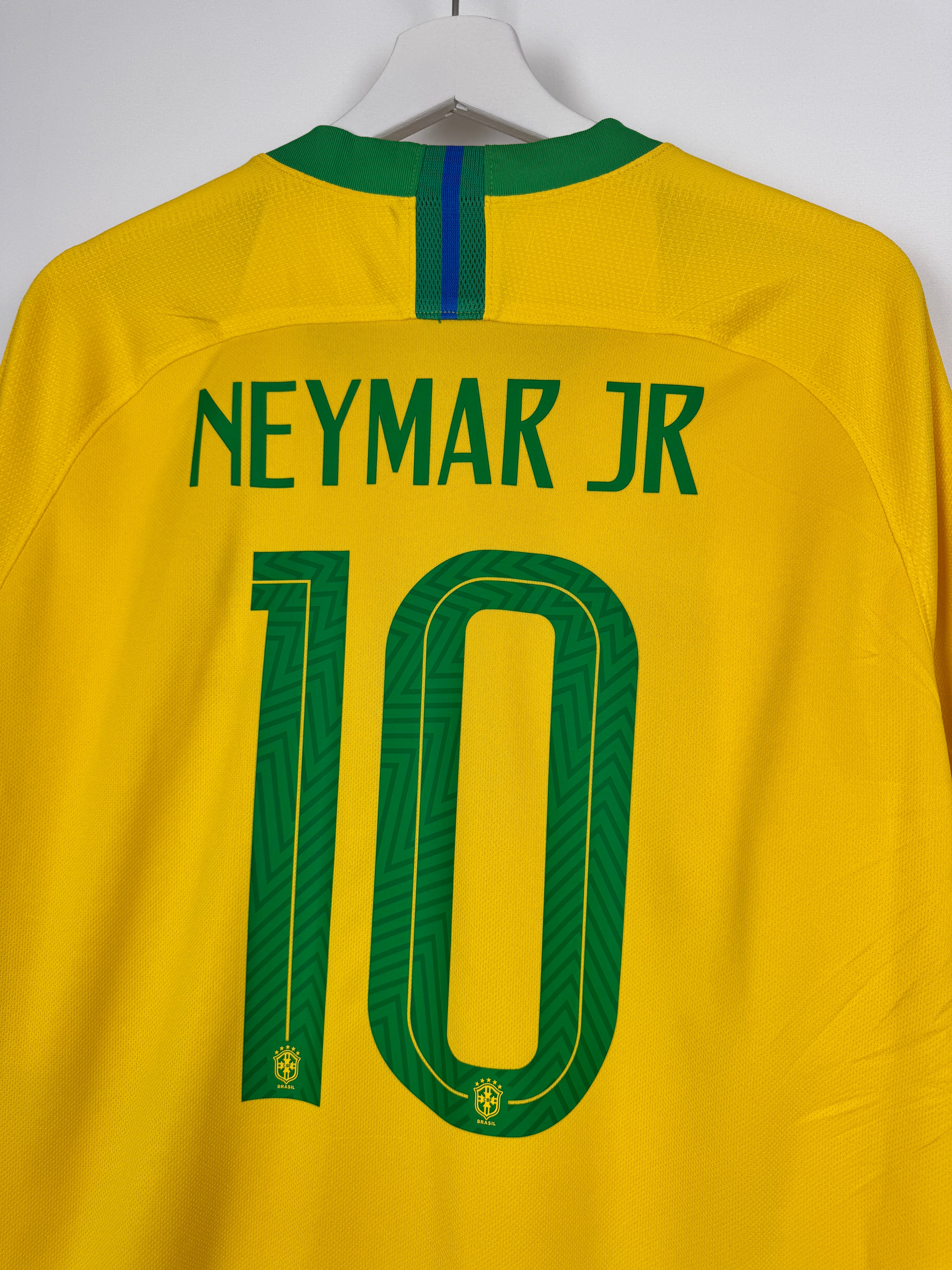MAILLOT DE FOOTBALL BRÉSIL 2018 DOMICILE - NEYMAR JR #10 (XL)