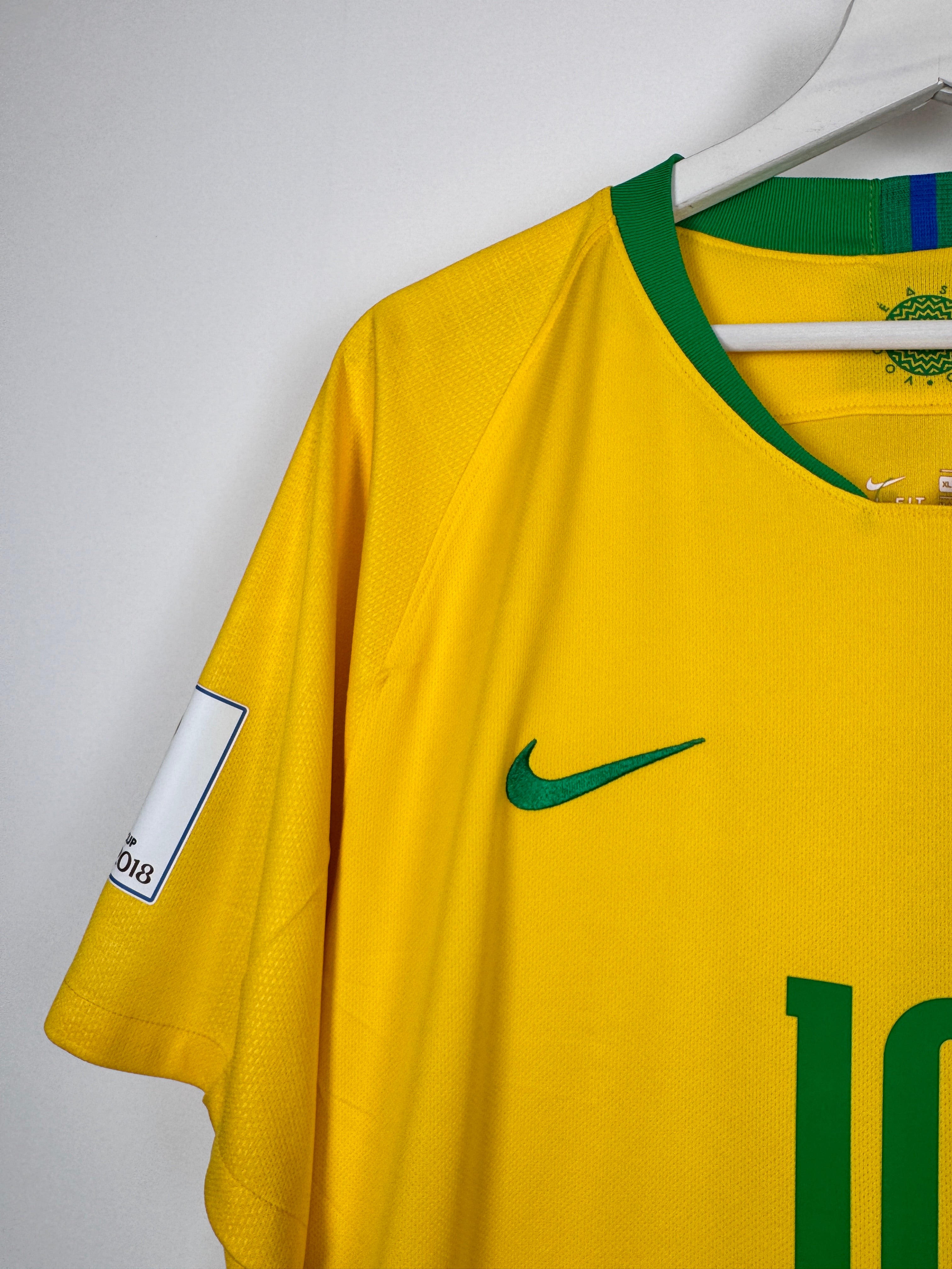 MAILLOT DE FOOTBALL BRÉSIL 2018 DOMICILE - NEYMAR JR #10 (XL)