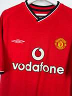 MANCHESTER UNITED 2000/2001 HOME FOOTBALL SHIRT - BECKHAM #7 VELVET (M)