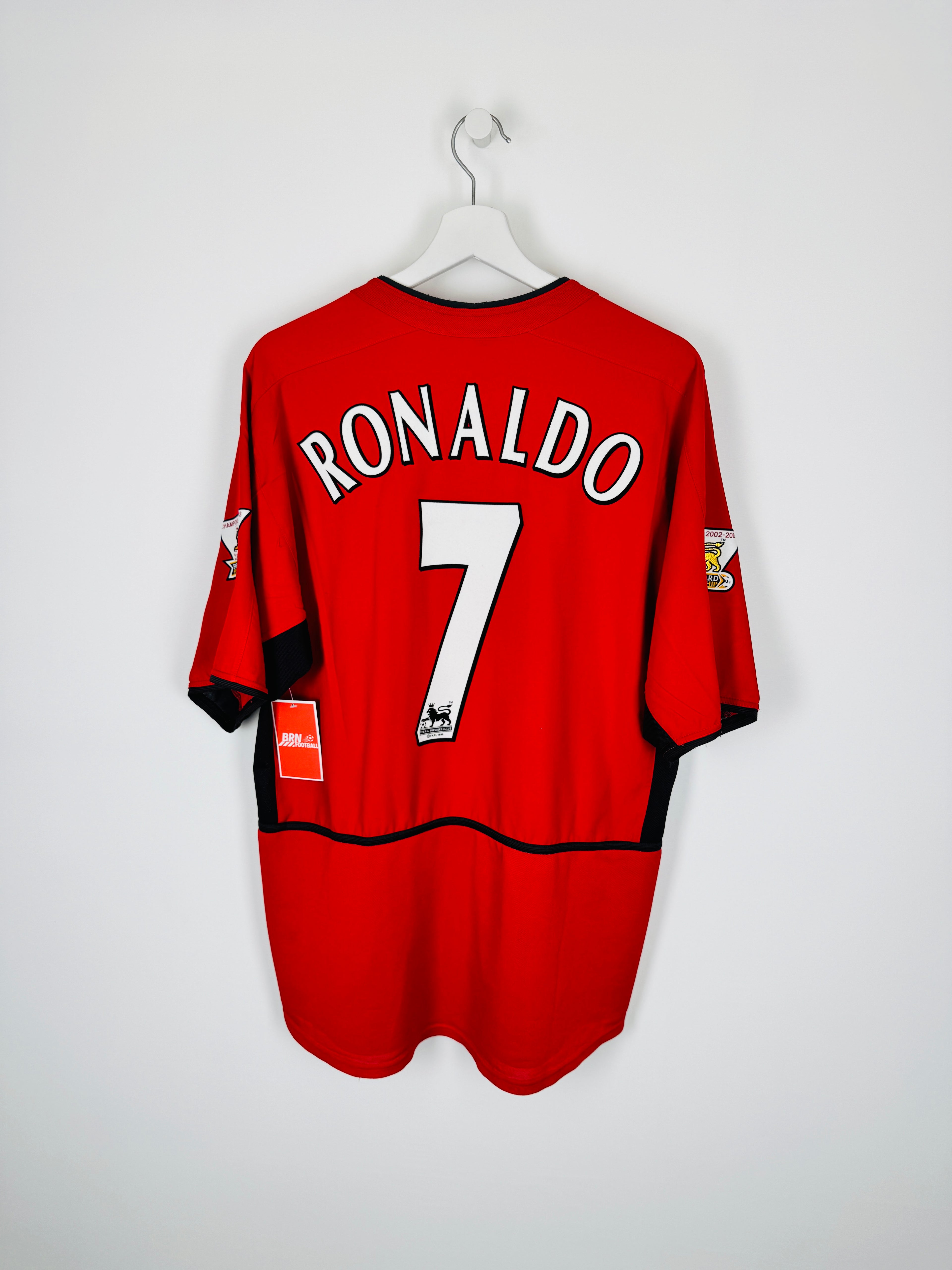 FOOTBALL JERSEY MANCHESTER UNITED 2002/2004 HOME - RONALDO #7 VELVET (L)