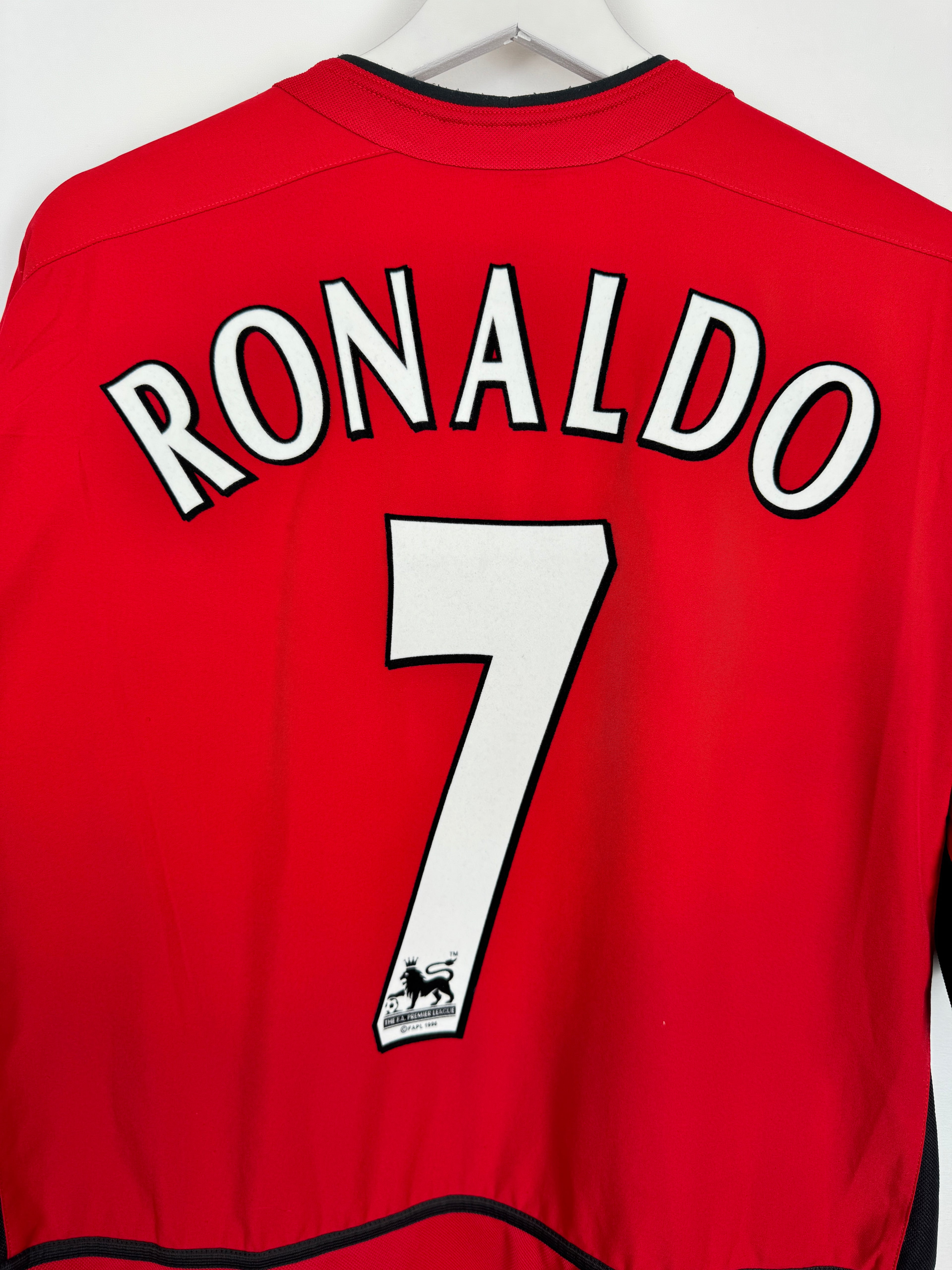 FOOTBALL JERSEY MANCHESTER UNITED 2002/2004 HOME - RONALDO #7 VELVET (L)