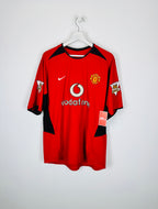 FOOTBALL JERSEY MANCHESTER UNITED 2002/2004 HOME - RONALDO #7 VELVET (L)