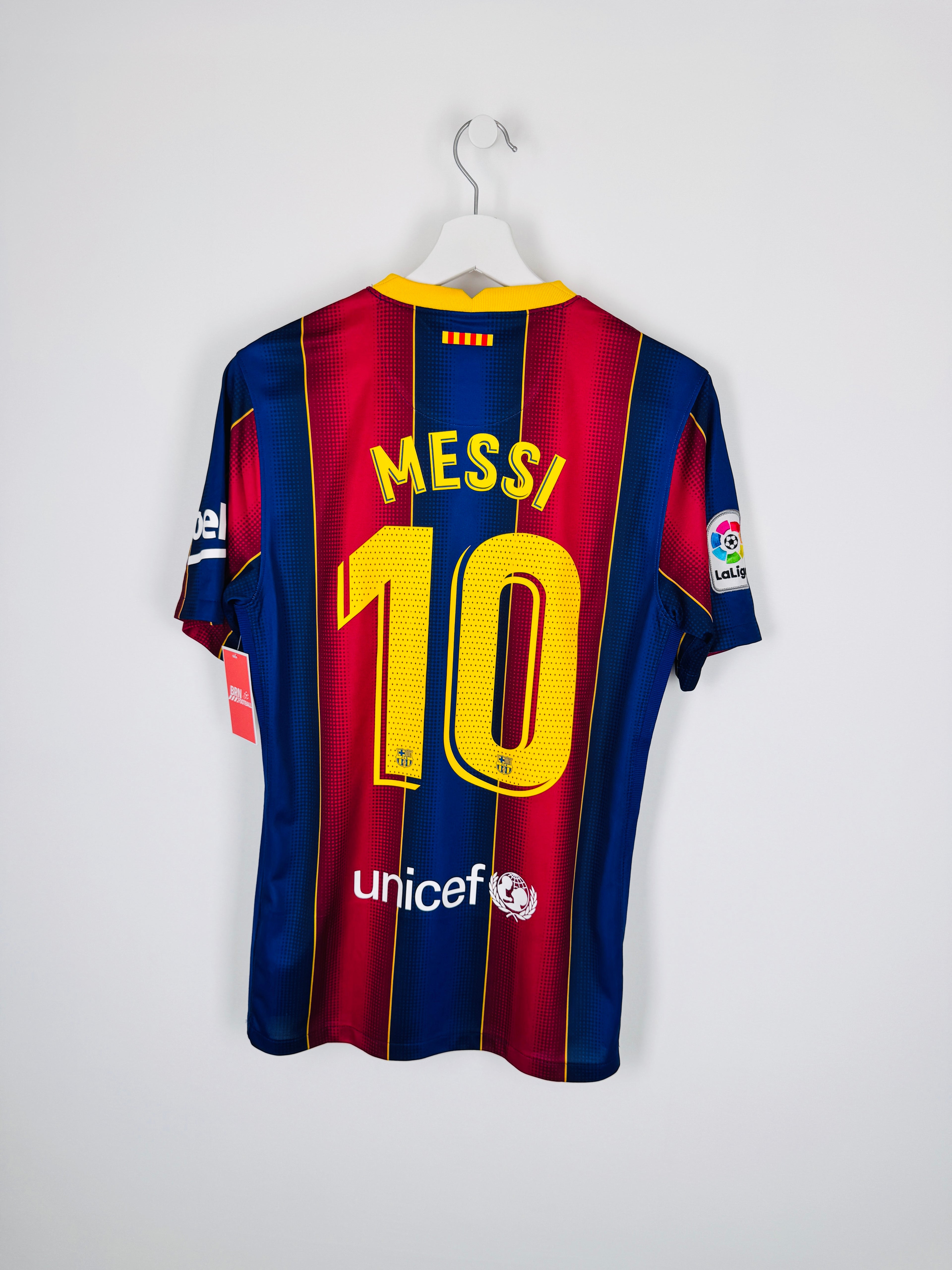MAILLOT DE FOOTBALL BARCELONE 2020/2021 DOMICILE - LEO MESSI #10 (S)