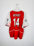 ARSENAL 2002/2004 HOME FOOTBALL SHIRT - HENRY #14 VELVET (XL)