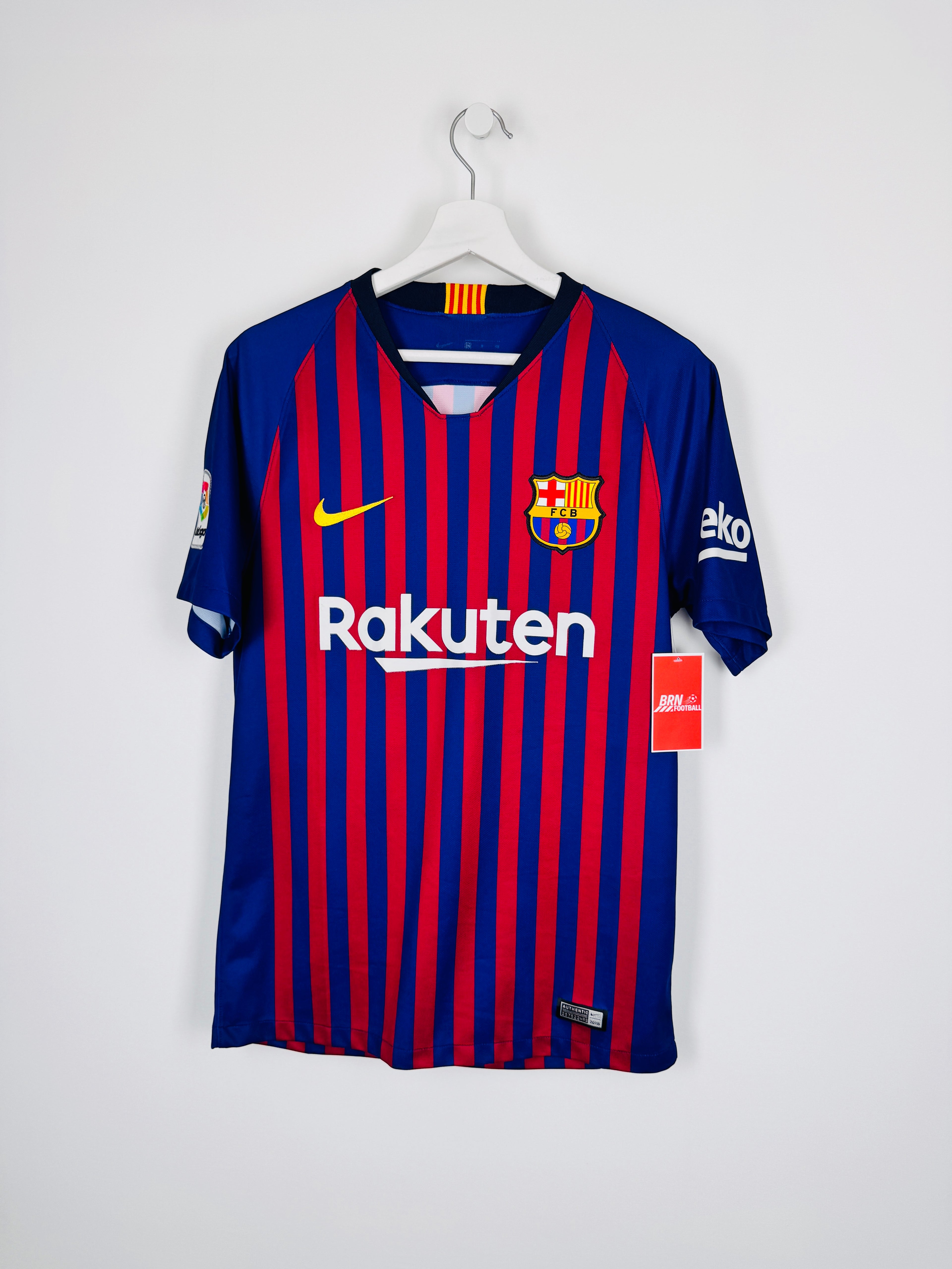 MAILLOT DE FOOTBALL BARCELONE 2018/2019 DOMICILE - LEO MESSI #10 (S)