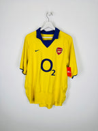 ARSENAL 2003/2004 AWAY FOOTBALL SHIRT - HENRY #14 VELVET (L)