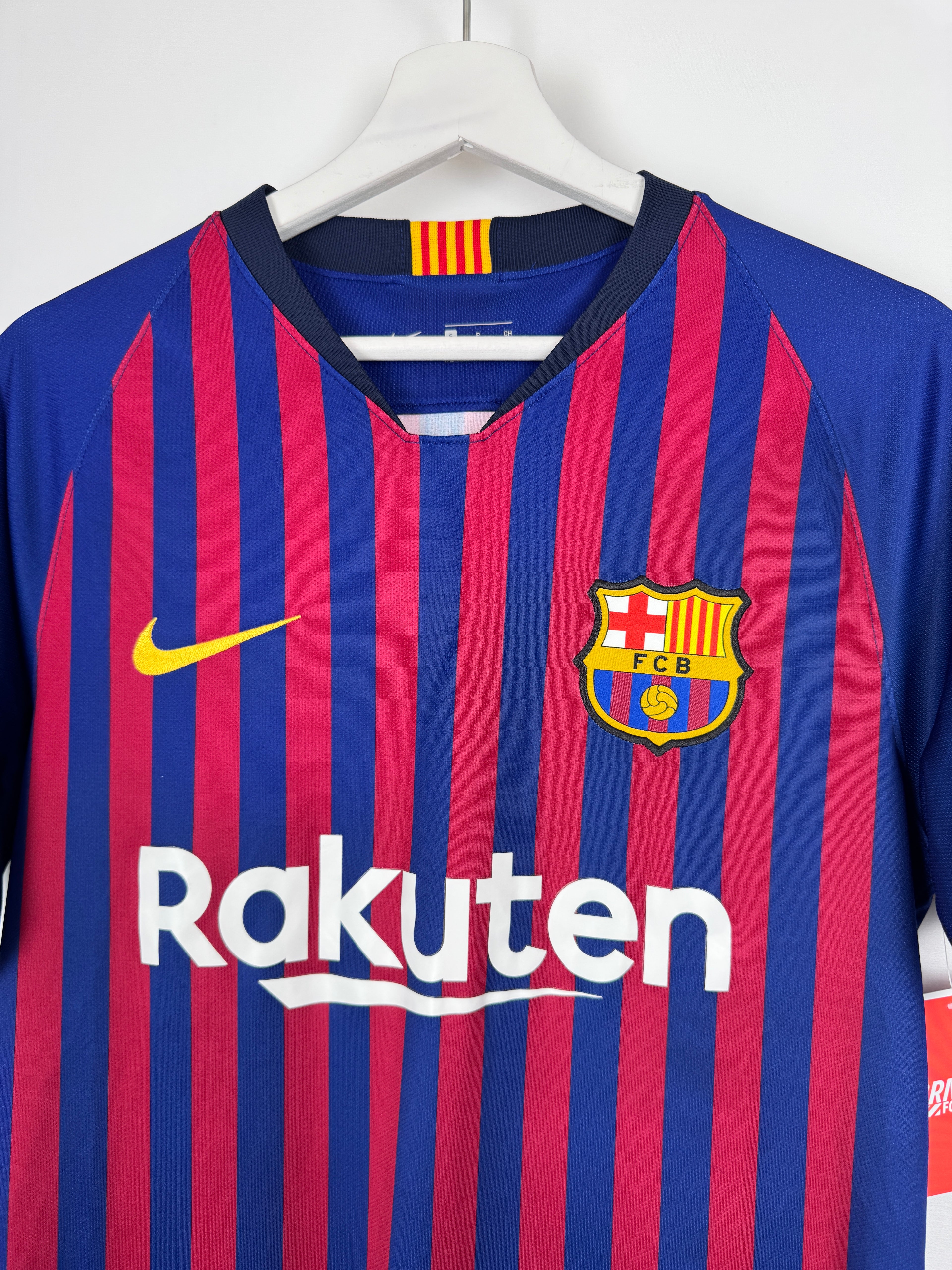 MAILLOT DE FOOTBALL BARCELONE 2018/2019 DOMICILE - LEO MESSI #10 (S)