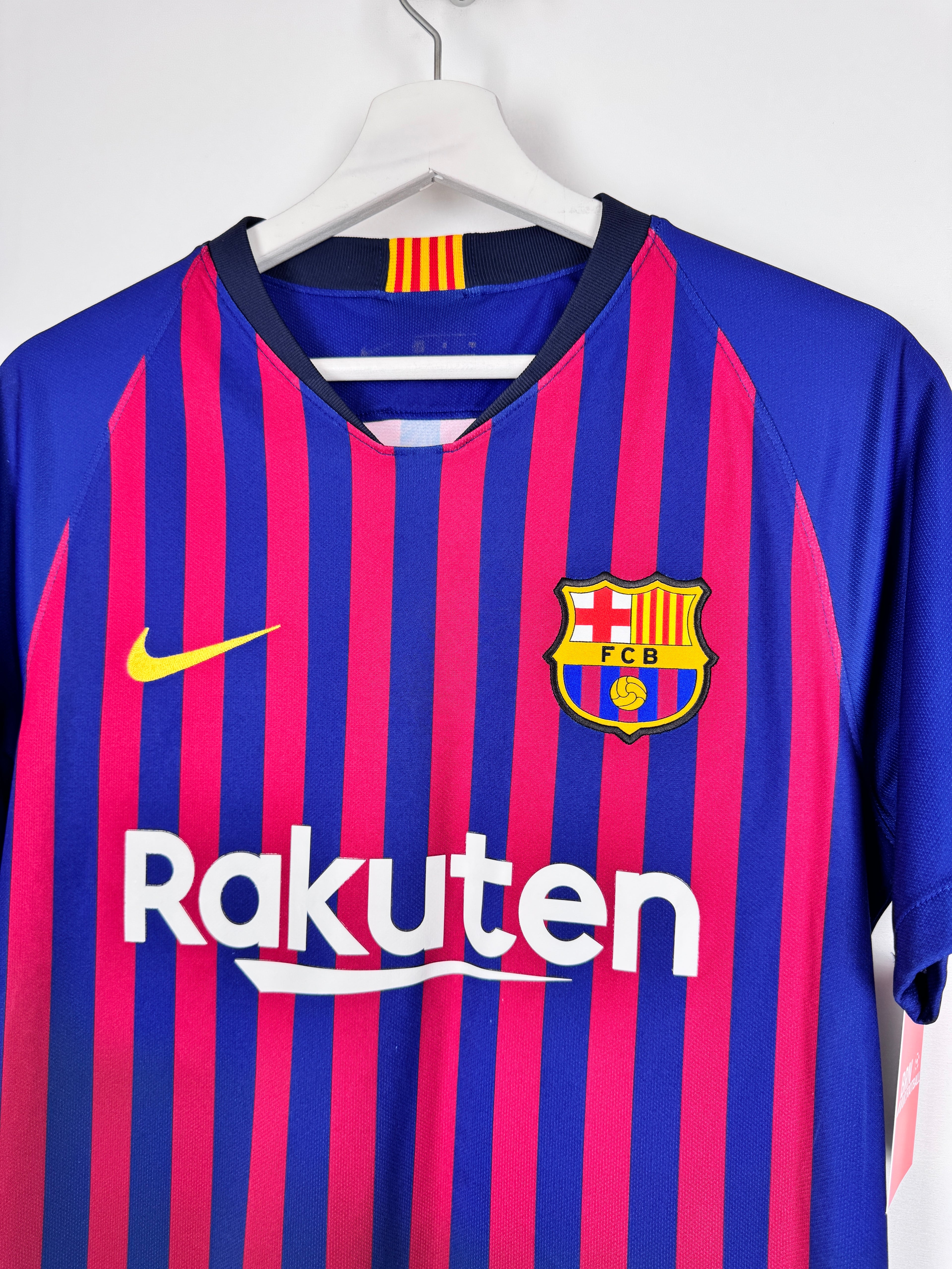 MAILLOT DE FOOTBALL BARCELONE 2018/2019 DOMICILE - LEO MESSI #10 (S)